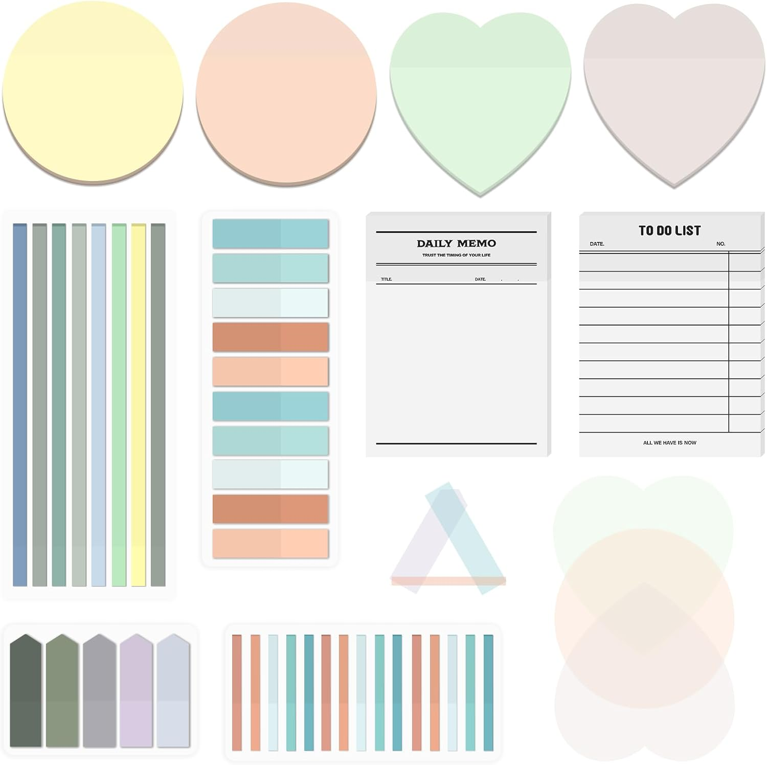 BAYTORY 1060 Sheets Transparent Sticky Tabs, Clear Sticky Notes Markers Index Tabs, Tape Flags for Book Annotation, Aesthetic School Stationary Supplies, Planner Accessories