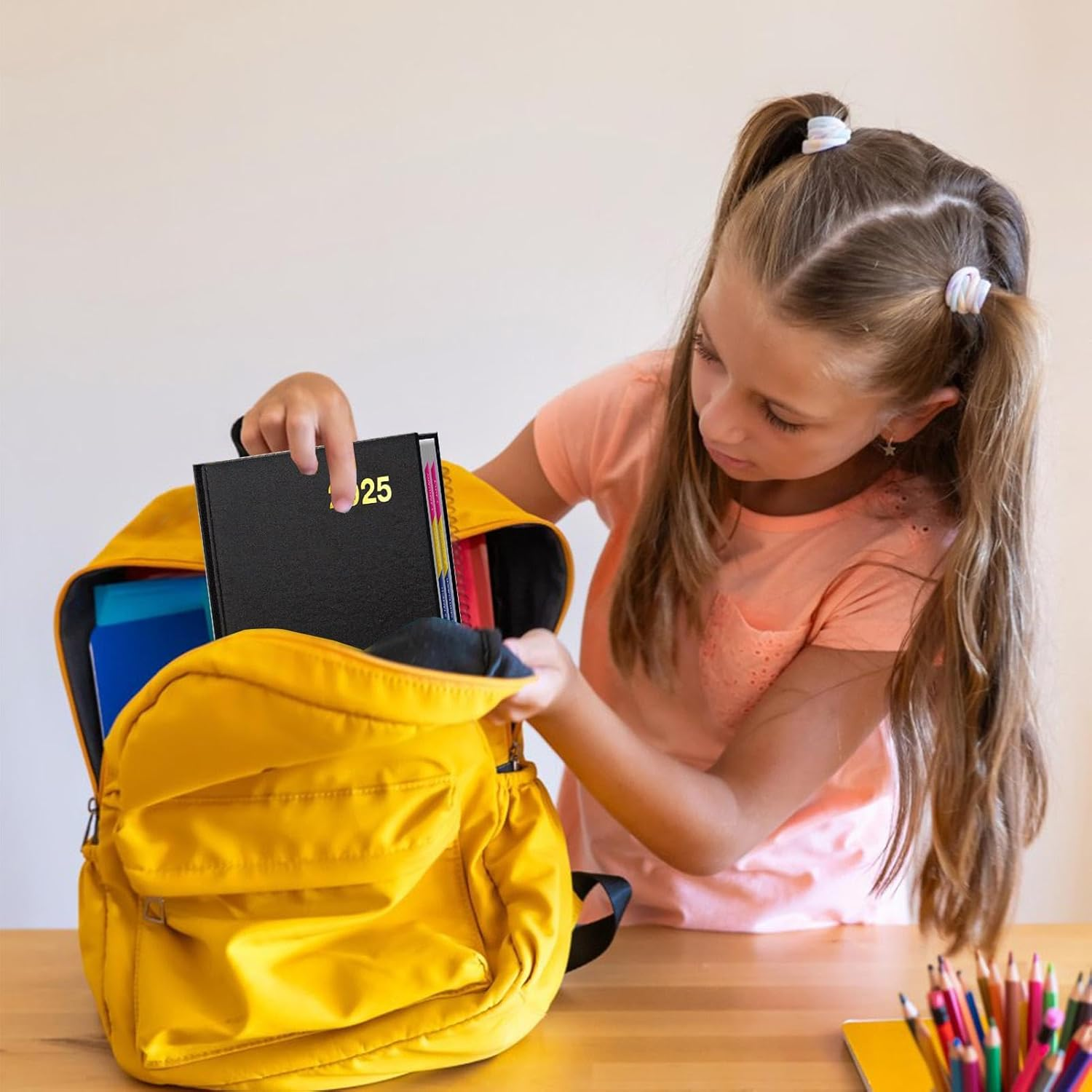 1 Pc Planner Notebook 2025-2025 Subject Notebooks, A5 Diary Daily Planner | 2025 Planner Weekly and Monthly, Water Resistant Cover Calendar 2025, Portable Notebook Daily Organizers A5 for Work image number 2