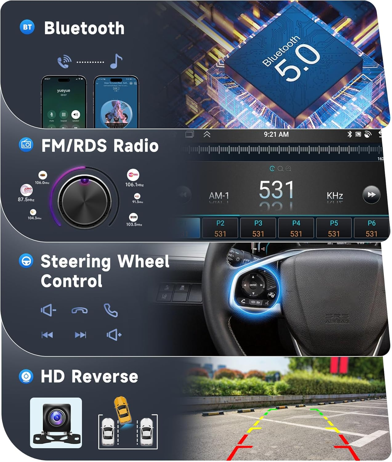 8 Core 4G+64G for Jeep Wrangler JK Compass Grand Cherokee Dodge Ram Radio, 10.1 Inch Touch Screen with Wireless Carplay/Android Auto/Gps/Backup Camera image number 2