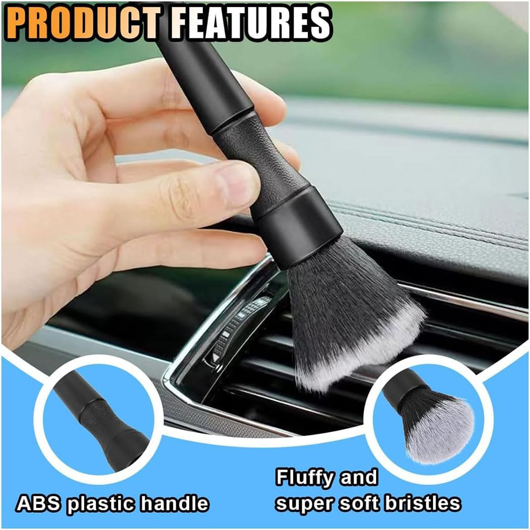 3 Pack Ultra-Soft Detailing Brush Set, Auto Cleaning Brush Kit Comfortable Grip and Scratch-Free Cleaning for Exterior, Interior Panels, Emblems, Badges, Gauge Cluster, Infotainment Screen image number 3