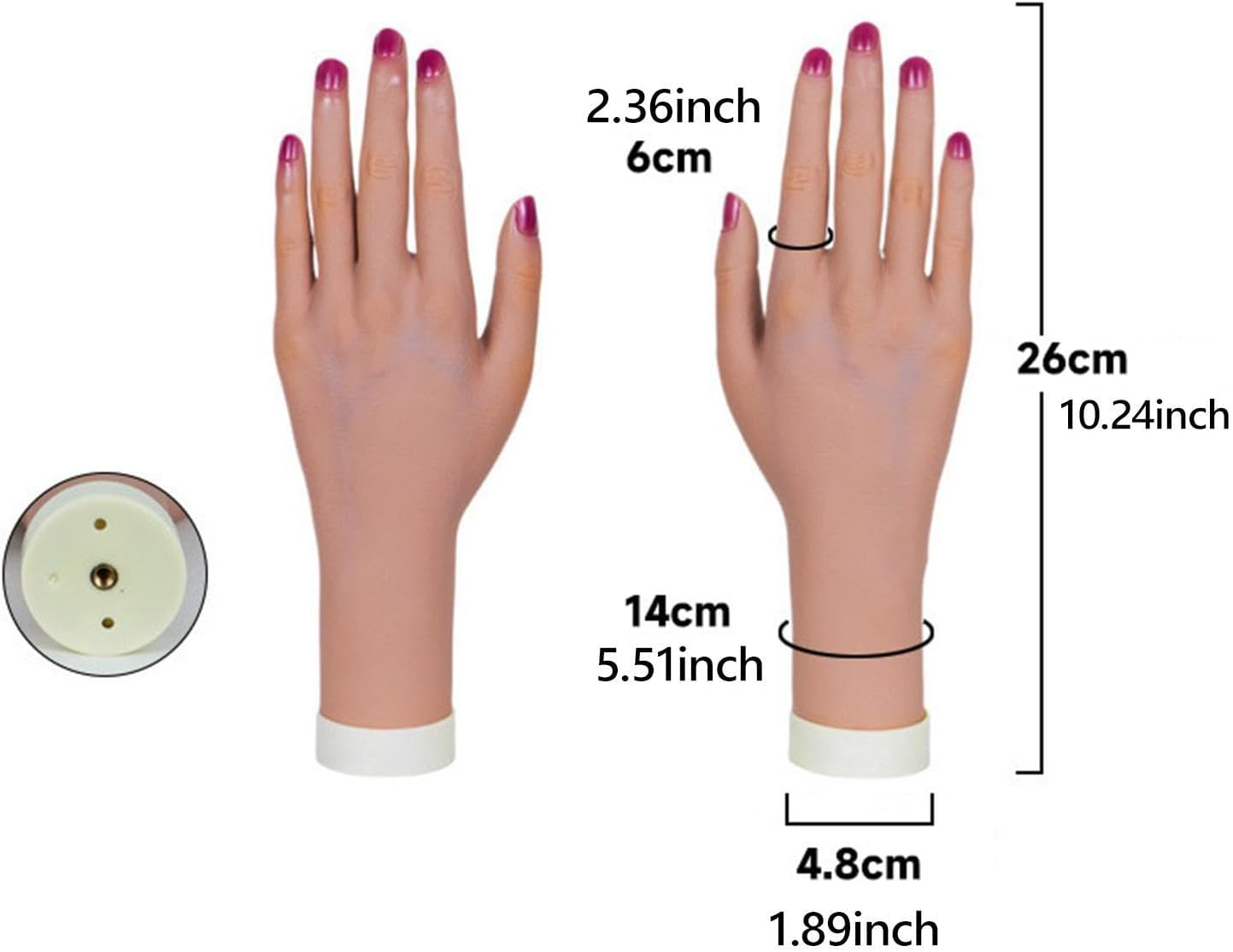 Generic Flexible Training Hand for Manicure and Jewelry Organization, Skin Left Right Hand, as Described - Right Hand image number 4