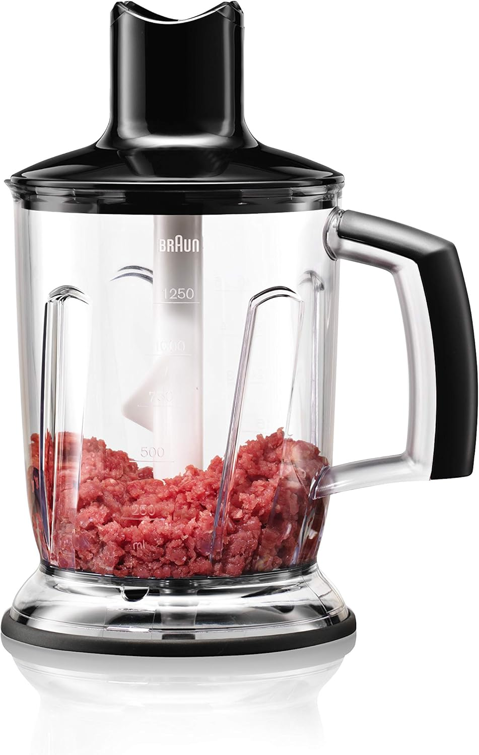 Braun 3-In-1 Blender Attachment MQ40BK, Mixer, Chopper and Ice Crusher Attachment for Hand Blender, Compatible with Braun Multiquick MQ3, MQ700, MQ5, Easyclick System, Capacity 1.25 L, Black image number 2