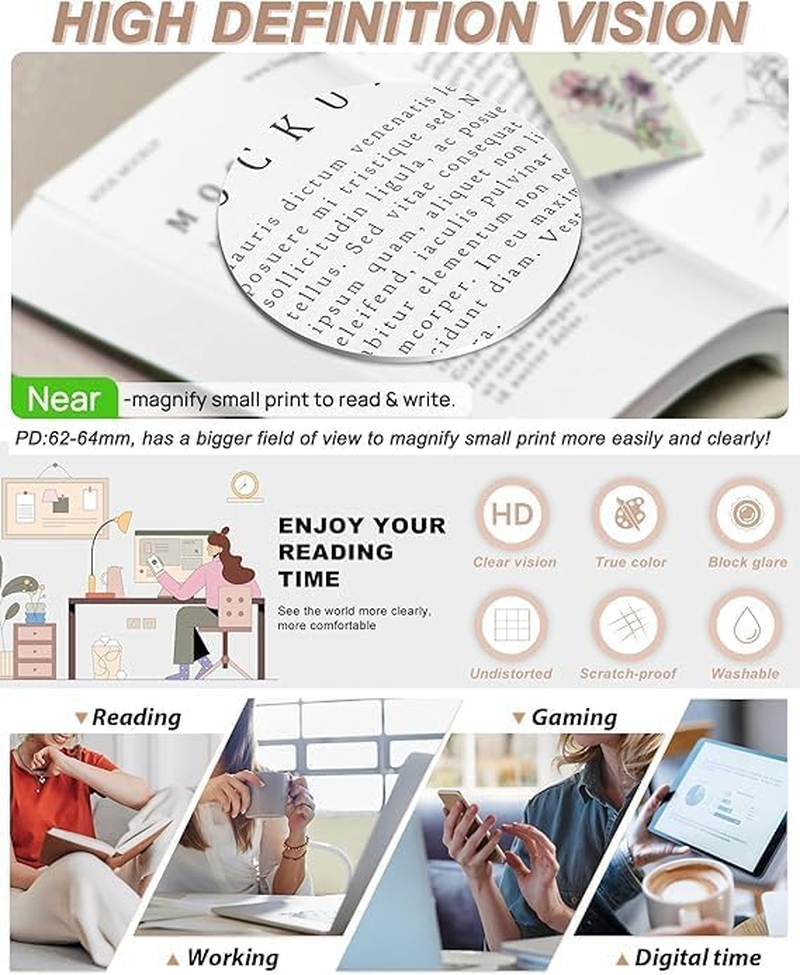 Reading Glasses for Women/Men, Eyeglasses, Computer Eye Glasses, Cheaters，Anti Glare Blue Light Blocking Glasses,Sturdy Eyeglasses，Comfortable Fit,Anti Eyestrain