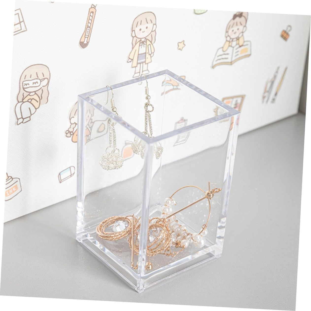 FIXOSHEE 2Pcs Capacity Pencil Case Pen Holders Desktop Storage Baskets Office Accessories image number 2