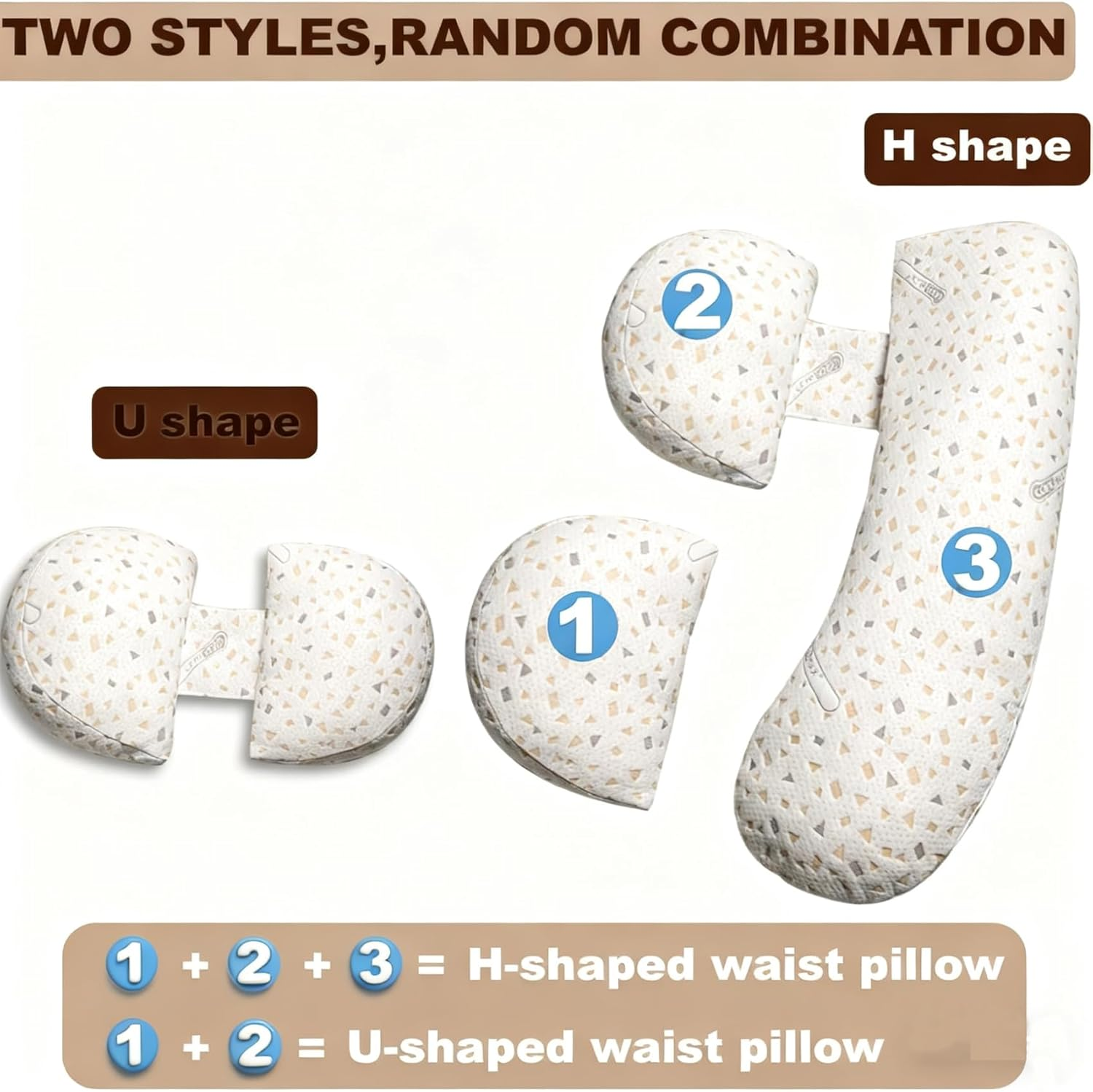 Grey White Comfortable Maternity Pillow for Sleeping, Pregnancy Pillows Pregnant Women, Supports for Side Sleepers Back HIPS Legs Belly image number 6