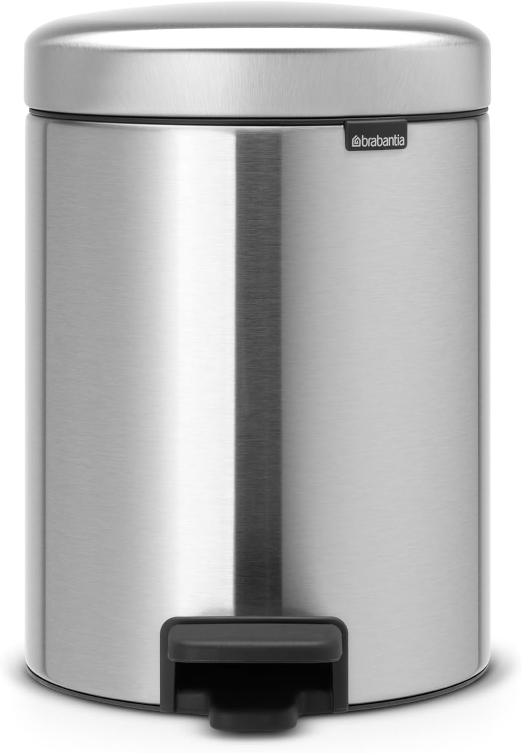 Brabantia New Icon Step Trash Can (1.3 Gal/Mineral Concrete Gray) Soft Closing Kitchen Garbage/Recycling Can with Removable Bucket
