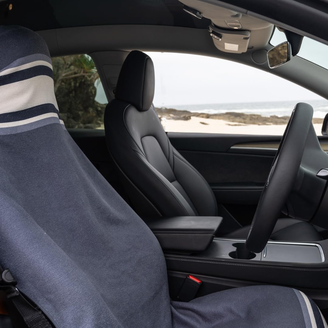 Car Seat Towel &ndash; Premium Sweat-Absorbing Car Seat Cover. USE for Gym Towel, Travel & Beach | Quick-Dry Towel with Zipped Pocket &ndash; No Gaping Hood (The Alloy CAR SEAT Towel) image number 3