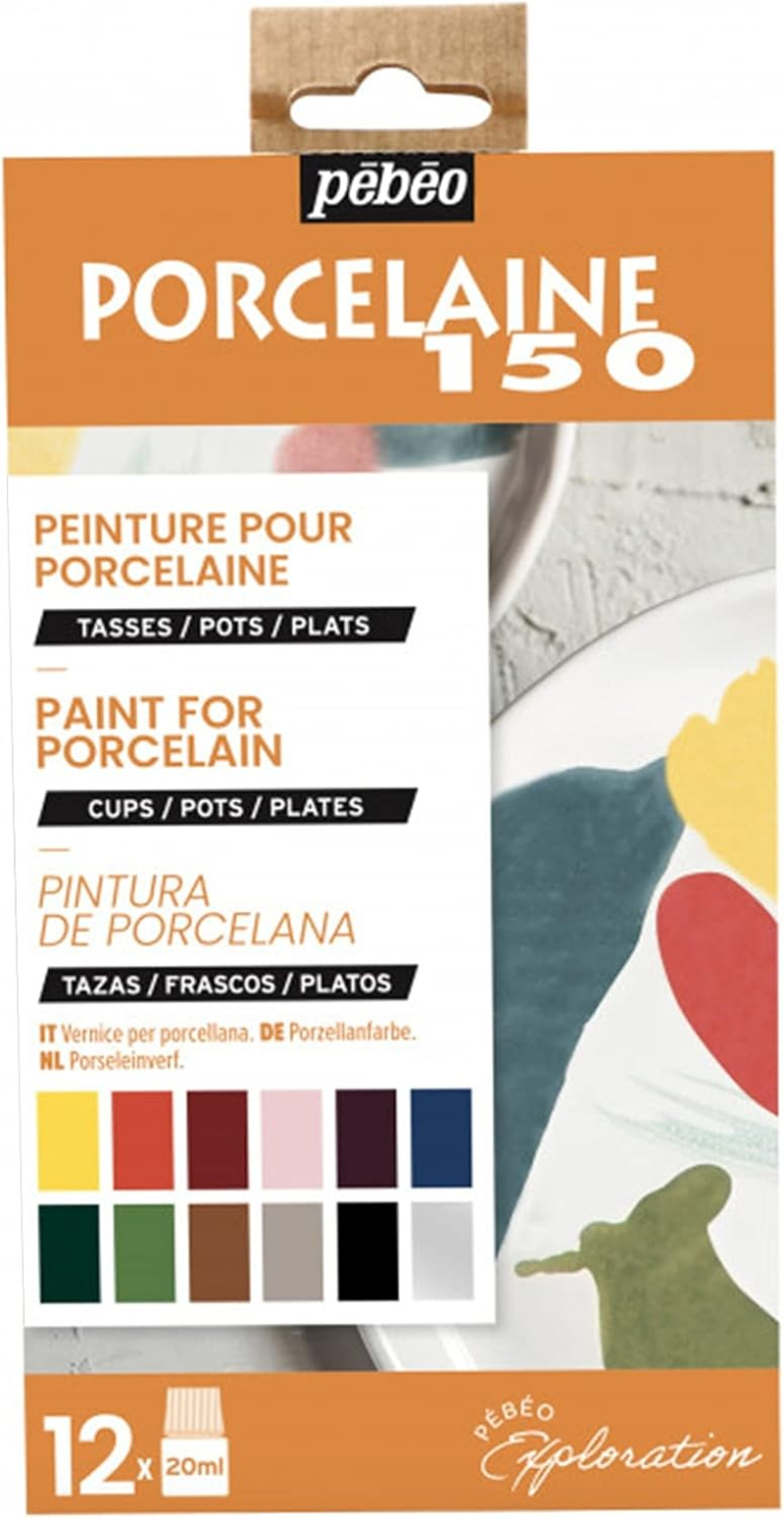 Pebeo Porcelaine 150 Gloss Decorative Paint Bottle, Set a (6 X 20 Ml)