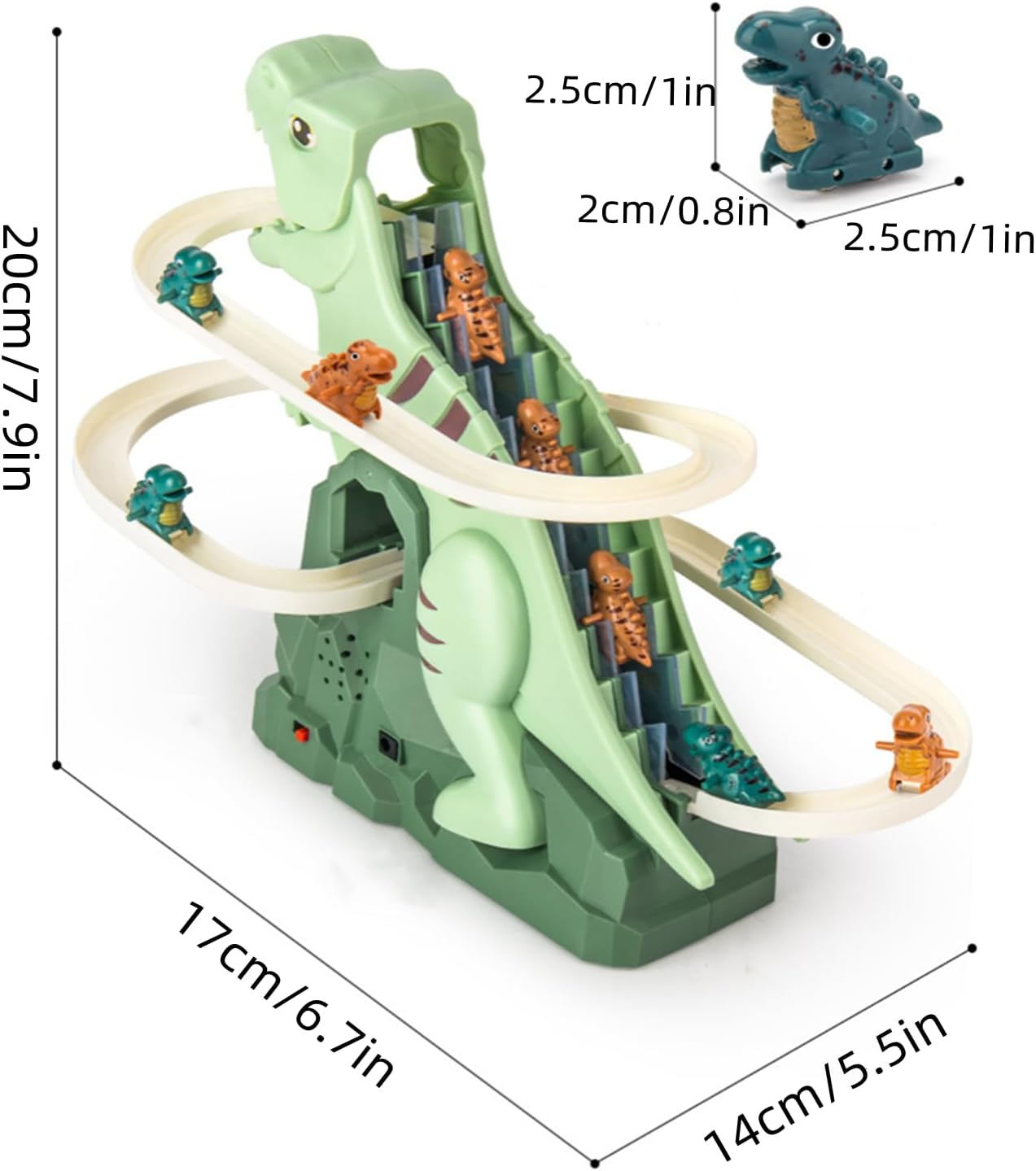Dinosaur Climbing Slide Music, Electric Dinosaur Climbing Stairs, Dinosaur Stair Climber, Electric Race Track Game Fun Track Slide Roller Coaster for Children'S Gifts image number 3