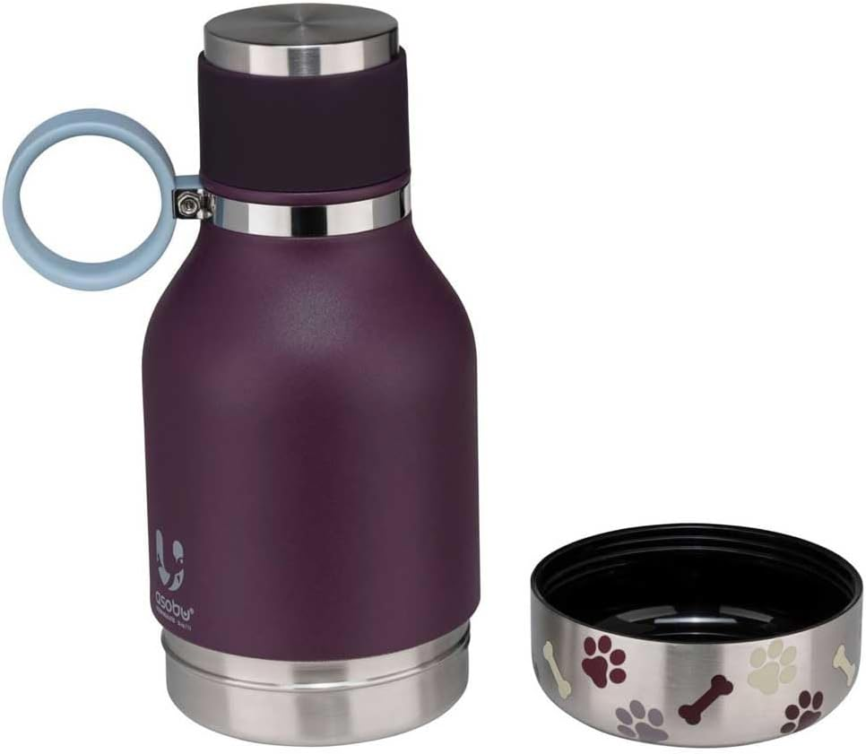 Asobu Stainless Steel Dog Bowl Bottle, Smoke, 975 Ml Capacity