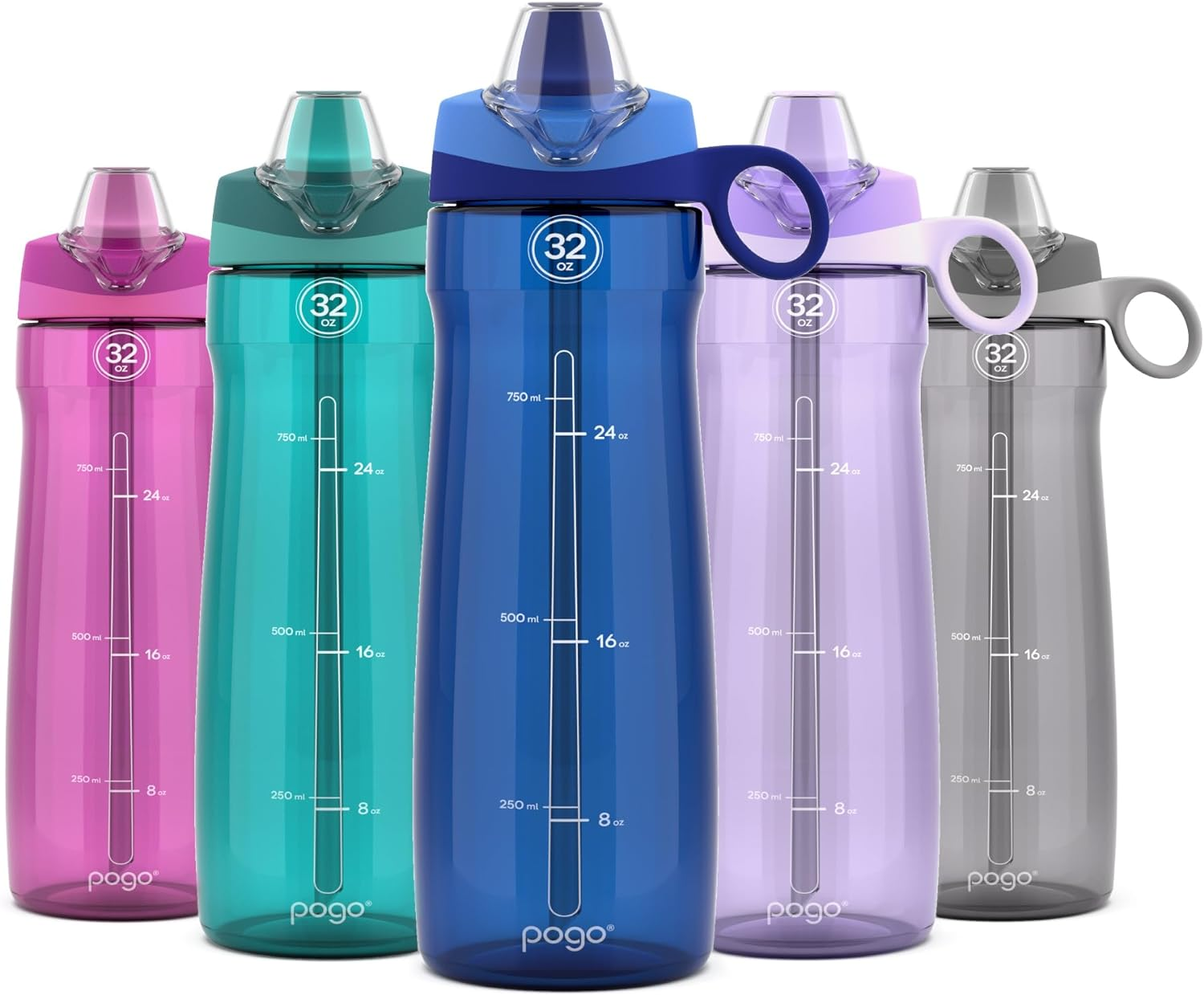 Pogo Bpa-Free Plastic Water Bottle with Chug Lid, 32 Oz.
