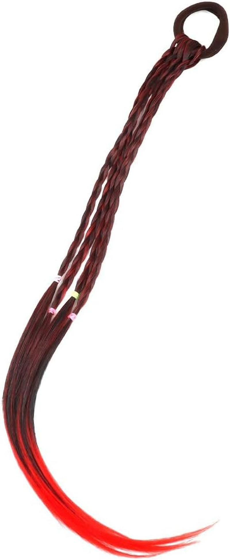 Namvo 10PCS Colourful Hair Strands Colourful Braided Hair Pieces Twist Braid with Elastic Rope Band Colour Gradient Girls Hairpiece Band image number 4