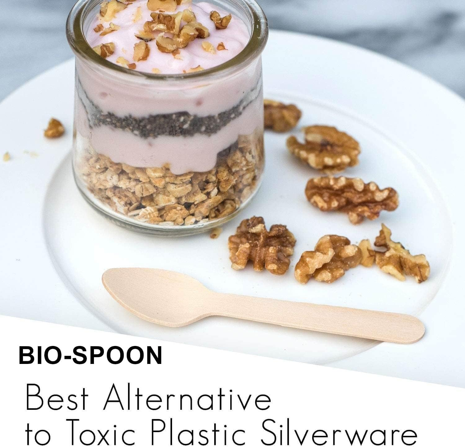 Mini Wood Taster Spoons, Disposable Small Wooden Spoons Ice Cream Dessert Spoons (200 Pack)