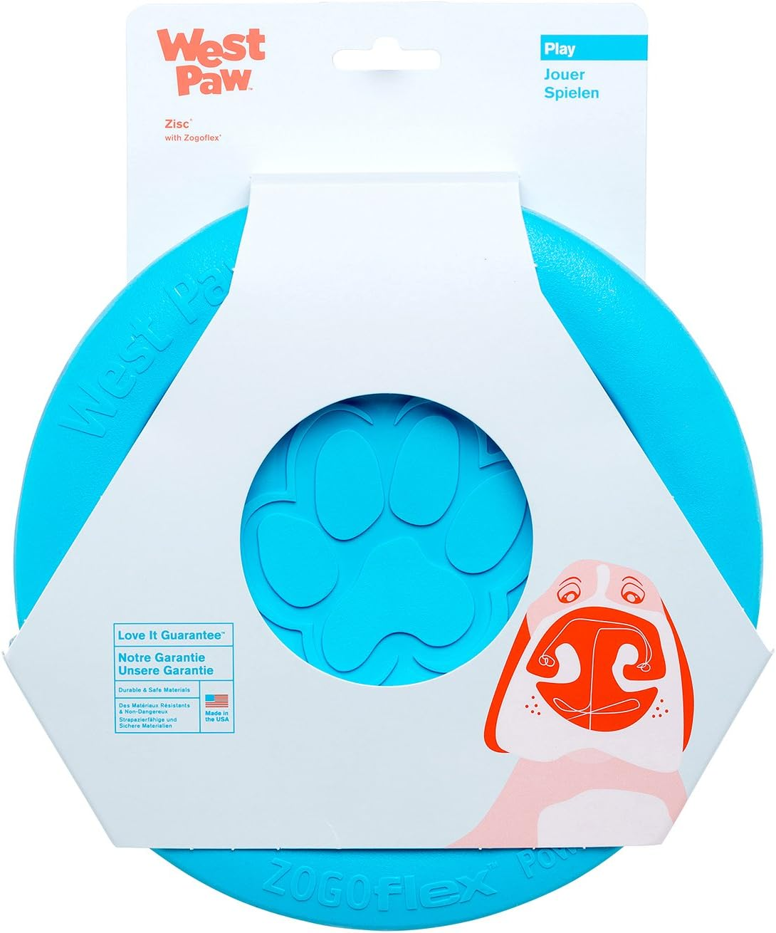 West Paw Zogoflex Zisc Durable Dog Frisbee Nearly Indestructible Flying Disc Dog Toy, 100% Guaranteed Tough, It Floats!, Made in USA, 6.5" Small, Ruby