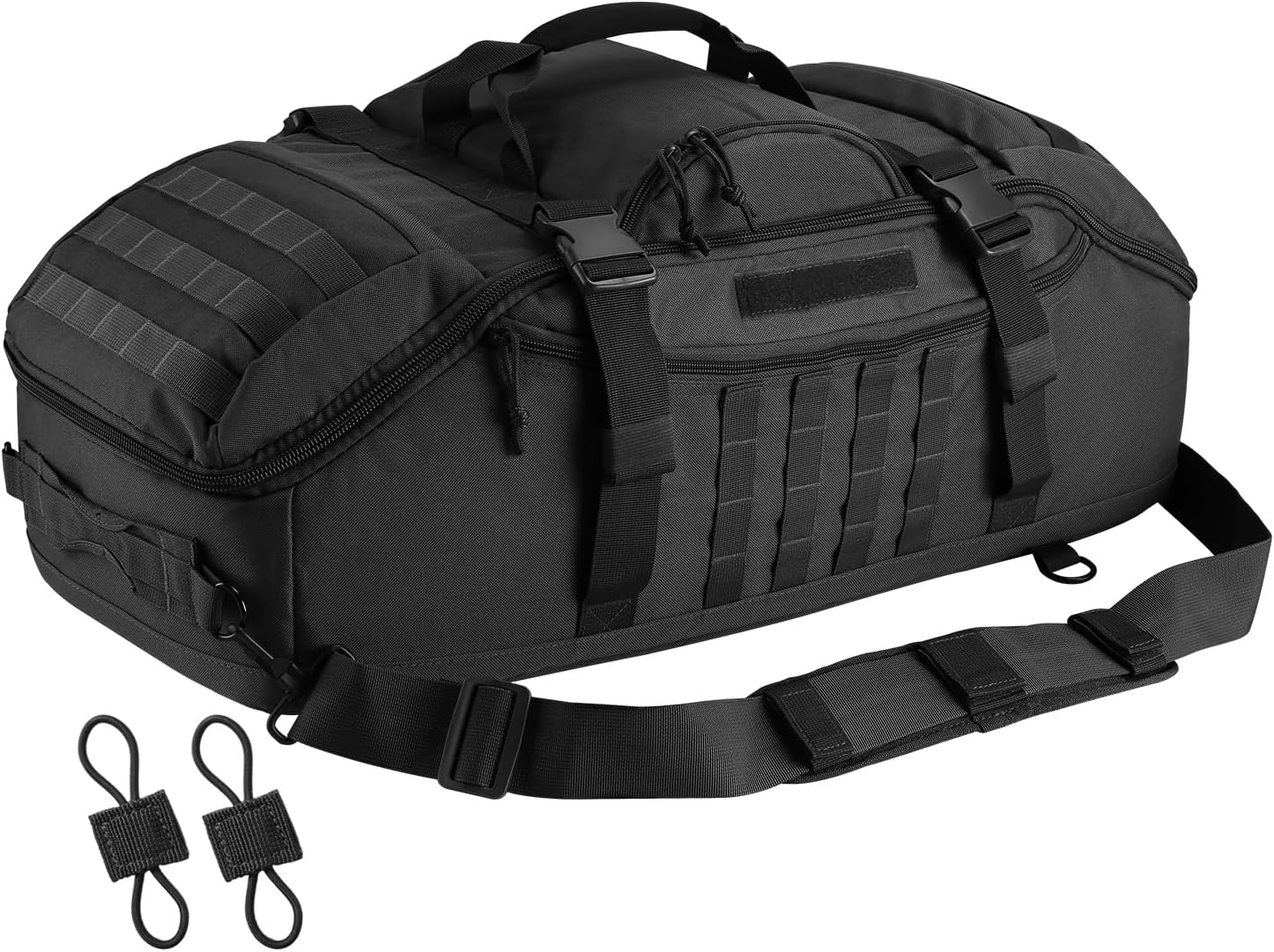 Hannibal Tactical Large Duffle Bag, 3-In-1 Tactical Backpack MOLLE Pack for Sports, Gym, Outdoor, Black, Black, 65L, Outdoor Activity