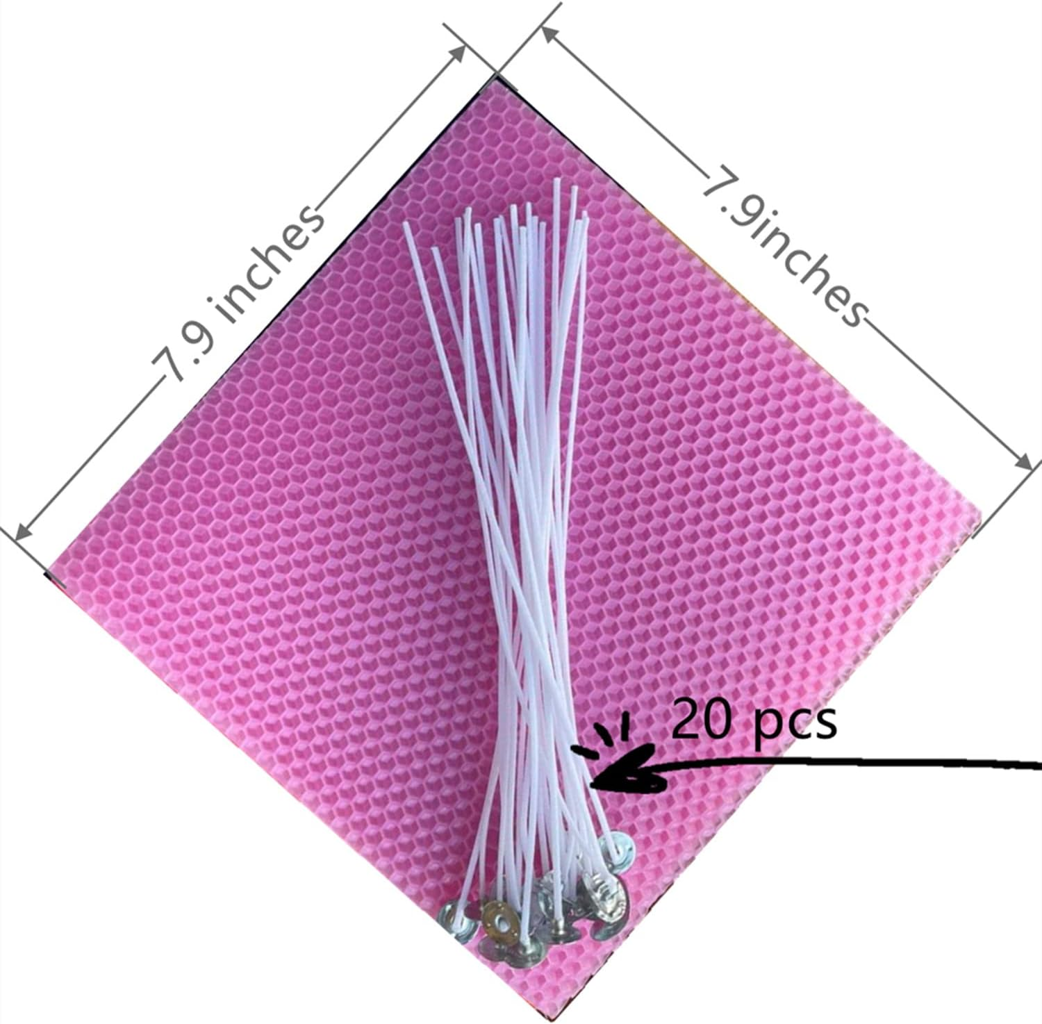 Atozbit DIY Candles Sheet, Beeswax Honeycomb Candle Kit (8&times;8 In) - 20Pcs in 10 Colors, with 30Pcs Cotton Wicks (8 Inch for Each), Make Ideal Kids and Adults, Multicolor image number 5