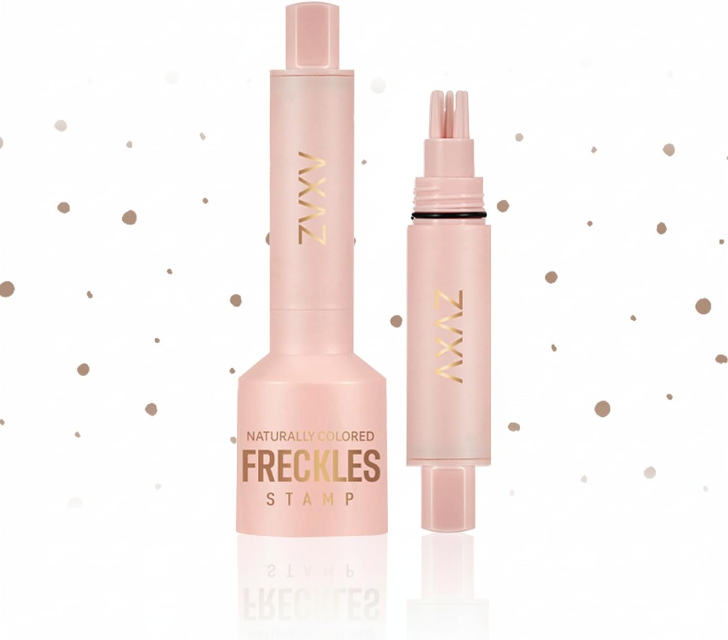 Freckle Stamp Pen - Waterproof Long-Lasting Freckle Marker for Natural-Looking Sunkissed Freckles, Easy-To-Use Cushion Tip Stamp for Quick Makeup (Light Brown)