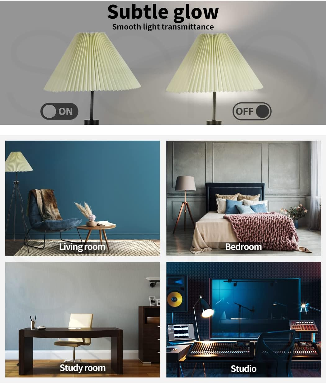 EMITTO Modern Tripod Floor Lamp Linen Fabric Lampshade Home Decor Reading Beige image number 6