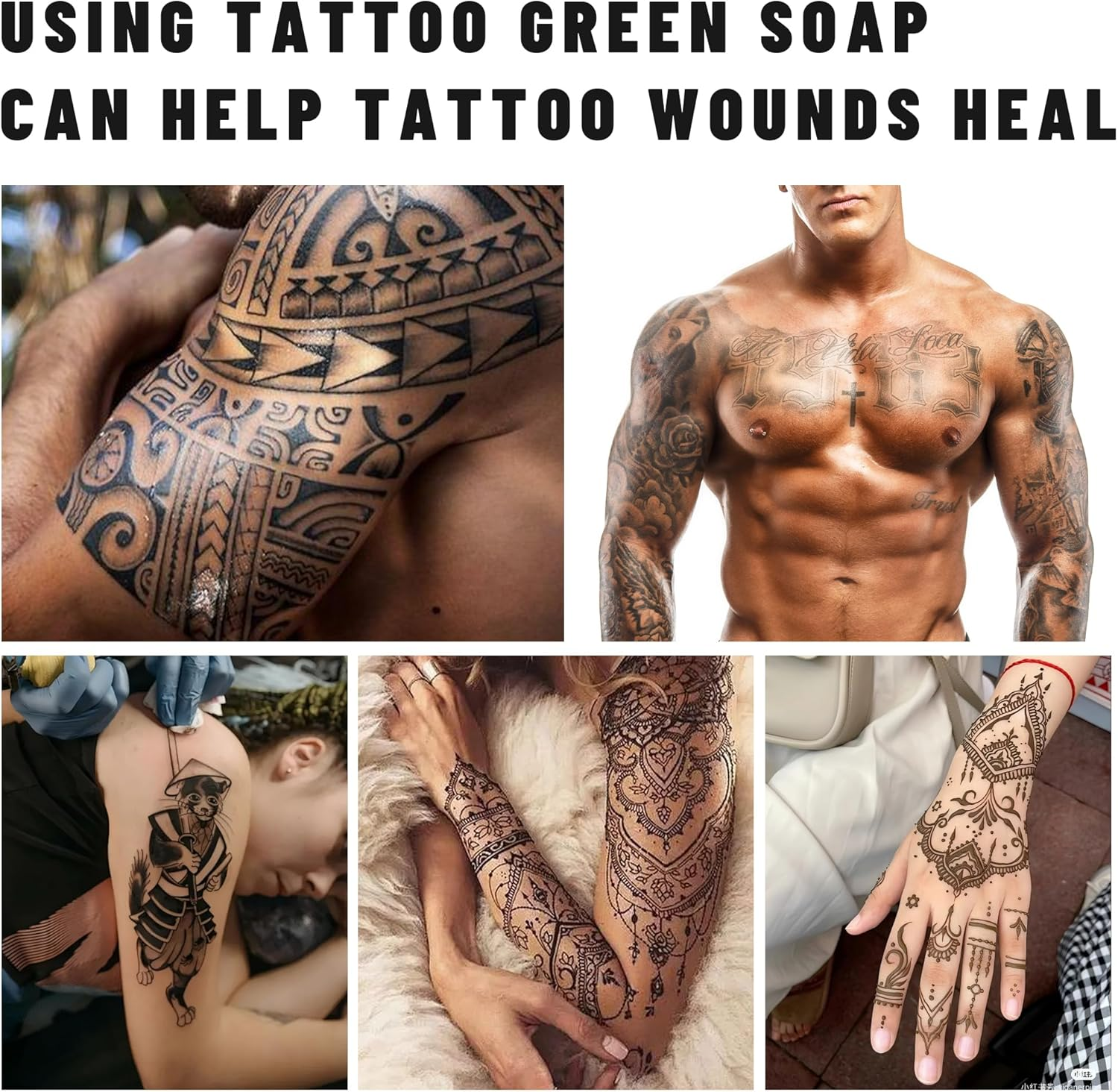 Tuffking Green Tattoo Soap 4OZ with Foaming Bottle 120Ml,Tattoos Green Soap,Tattoo Supplies for during Tattooing Clean Skin Equipment image number 2