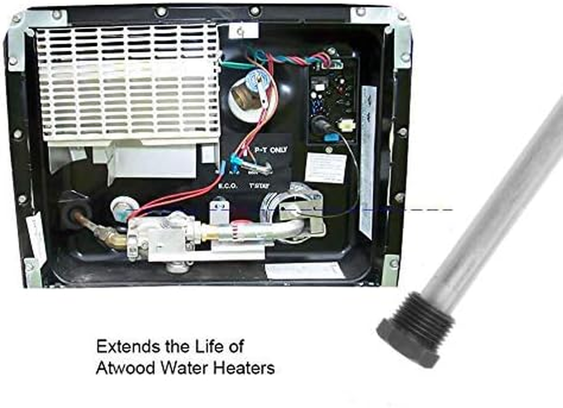 RV Water Heater Aluminum/Zinc Anode Rod for Atwood Heaters, Eau 2 Pack 1/2" NPT RV Hot Water Tank Anode Rod for RV, Camper and Trailer Water Heaters image number 3