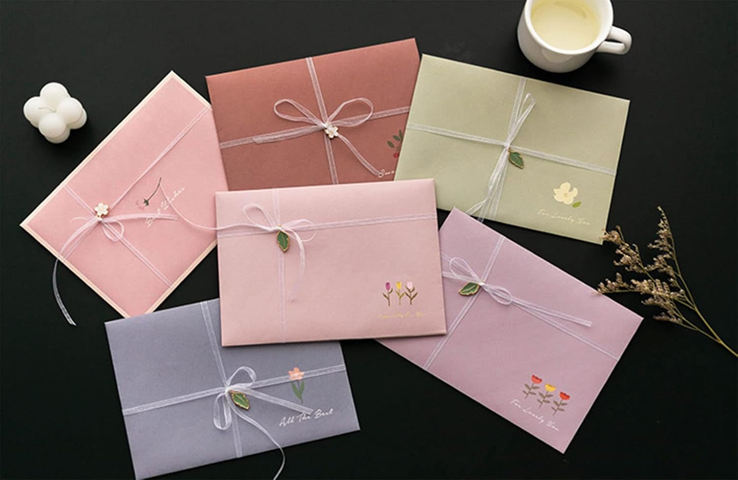 72 Pcs Stationary Writing Paper and Envelopes Set, 24 Sheet Floral Letter Paper 12 Pcs Matching Envelopes Cute Lovely Stationery Lined Writing Paper for Girls Boys Office School Supplies 6 Style image number 2
