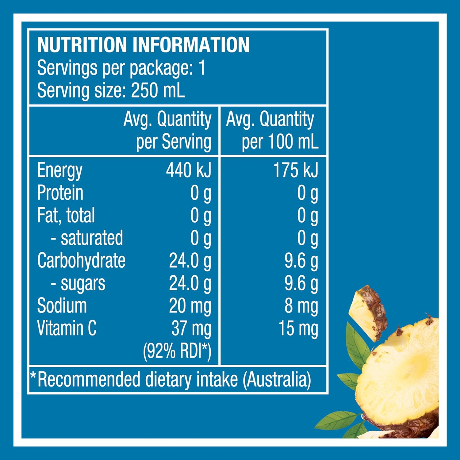 Golden Circle Pineapple Burst Fruit Drink Lunch Box Poppers Multipack Flavoured Lunchbox Drink No Artificial Colours, Flavours or Preservatives 250Ml (Pack of 6) image number 3