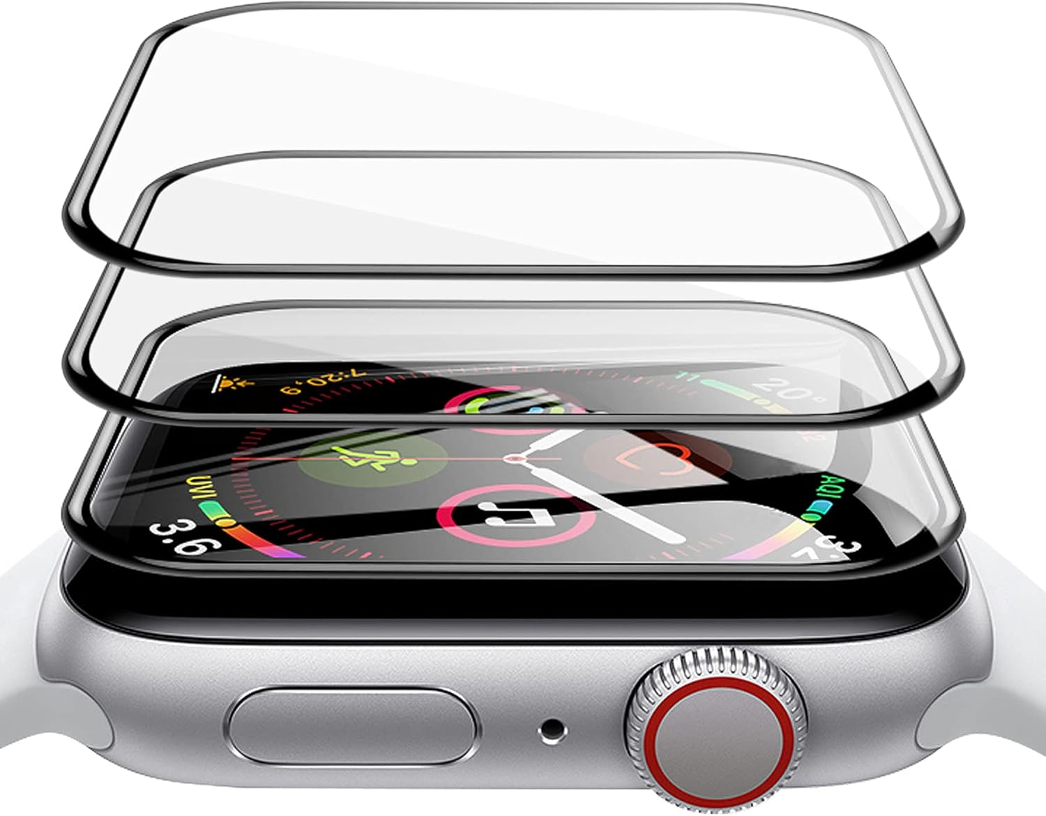 [3 Pack] Apple Watch Screen Protector 44Mm Series 6/SE/5/4 - Full Coverage Anti-Scratch and Anti-Fingerprint Bubble-Free HD Protector for Apple Watch 44Mm (Transparent)