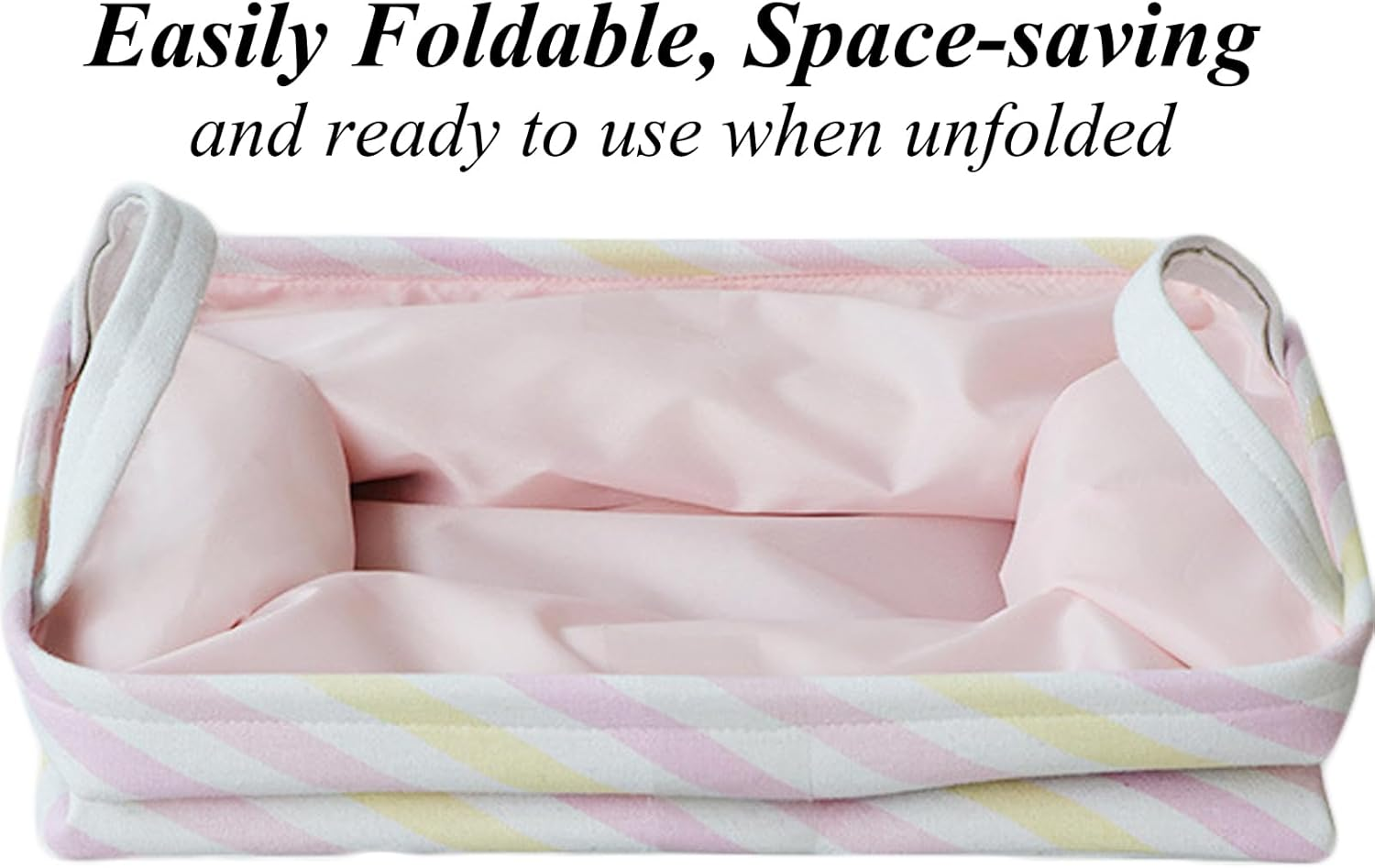 Darmine 3 Pack Multifunctional Linen Cube Storage Box Wardrobe Clothes Organisation Foldable Storage Baskets and Bins for Clothing Sheet Toy Book (Rabbit, 41X33X25.5Cm) image number 1