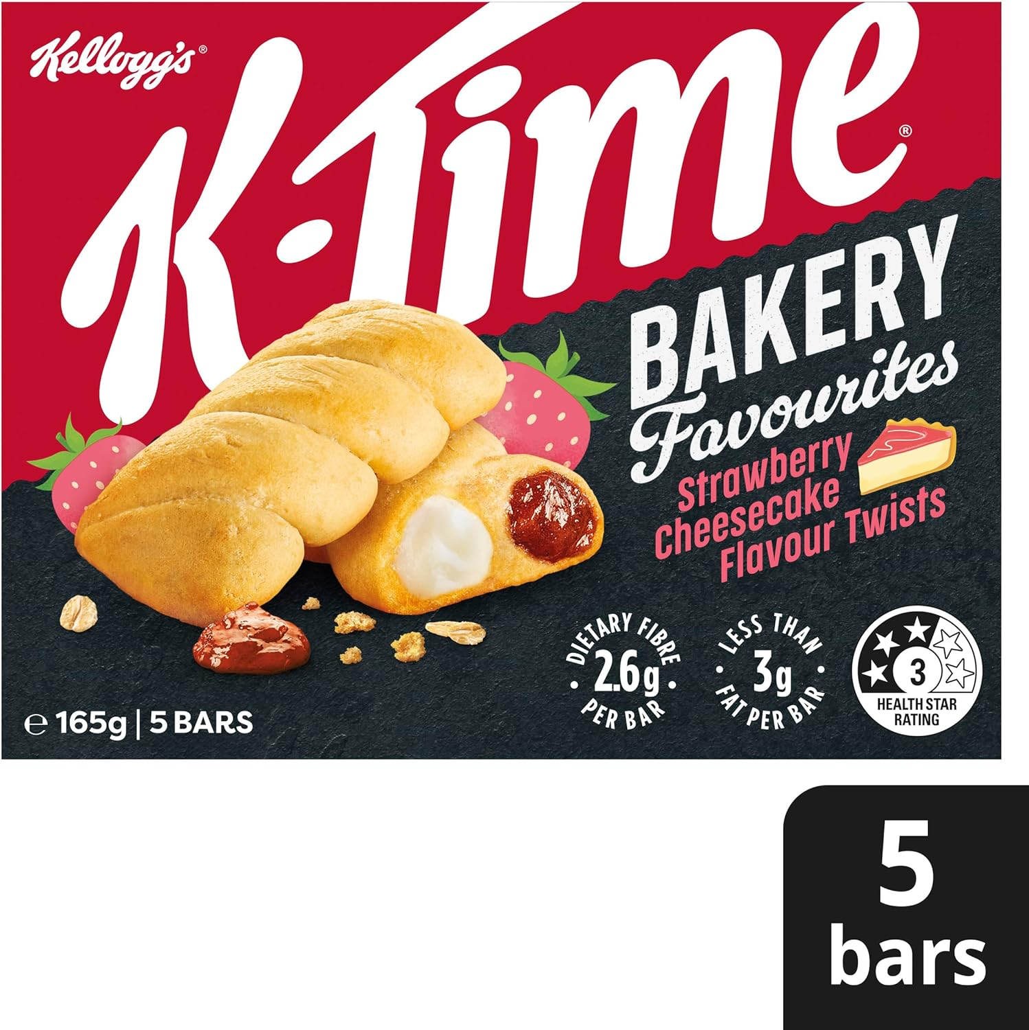 Kellogg&rsquo;S K-Time Twists Bakery Favourites Strawberry Cheesecake 5 Bars