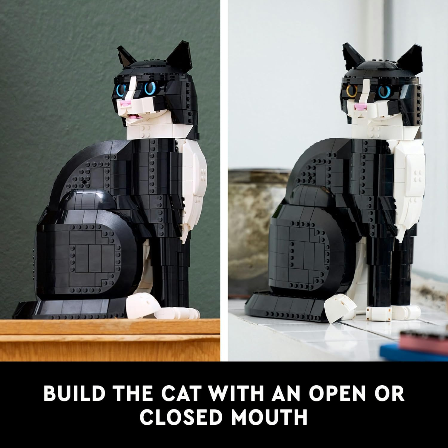 LEGO Ideas Tuxedo Cat Statue Set for Adults, DIY Creative Model Building Kit for Animal Lovers and Pet Owners, Home or Office Desk D&eacute;cor Idea for Women and Men 21349 image number 4