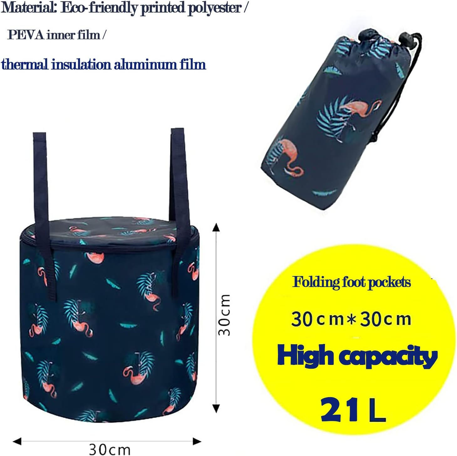 Collapsible Bucket for Soaking Feet, Portable Travel Foot Bath Tub, Insulated Foot Bath Bag with Lid，Foot Soaking Bath Basin Portable, Foot Spa Soaking Feet Home Pedicure Basin Outdoor Camping image number 3