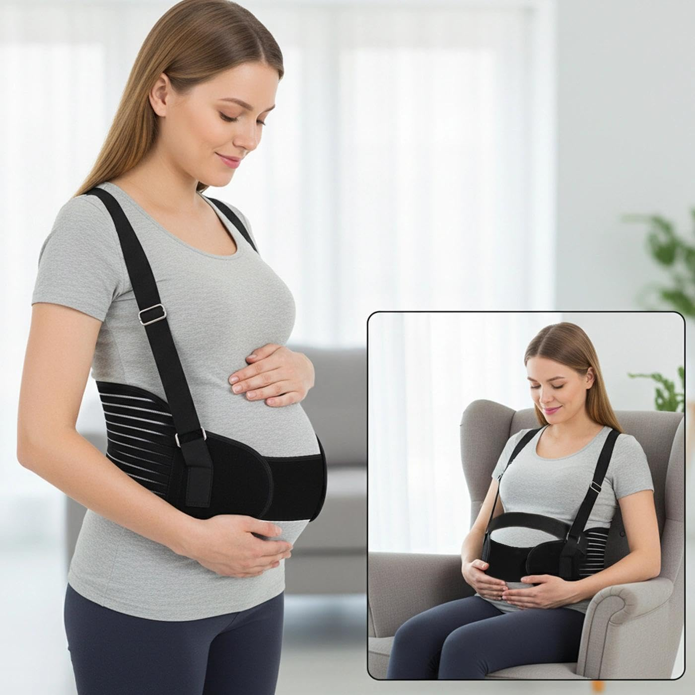 Maternity Belt, Breathable Abdominal Binder, Back Support image number 3