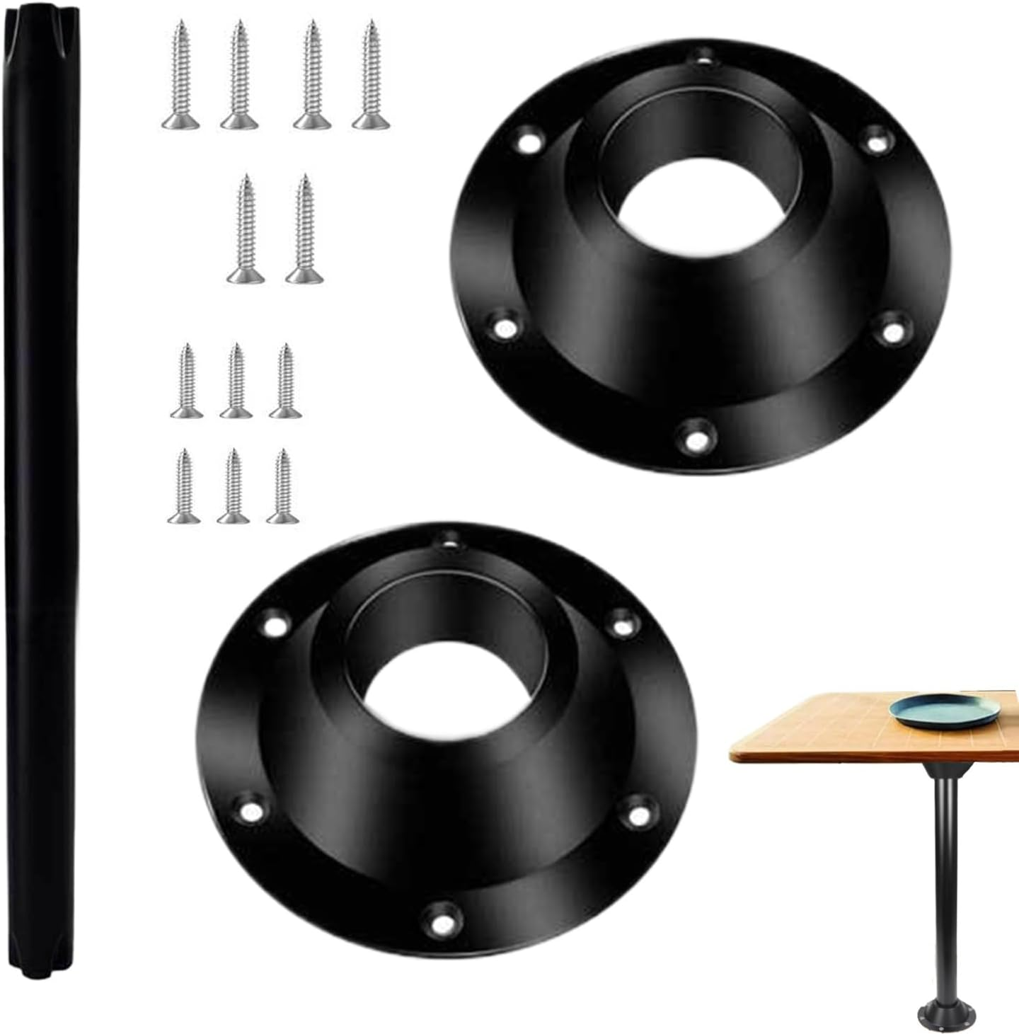 RV Table Base &ndash; RV Pedestal Table Base Flange | Table Leg Base Mount | Lightweight Detachable RV Interior Accessories | Heavy Duty Table Pedestal Stand Base for Van Use image number 2