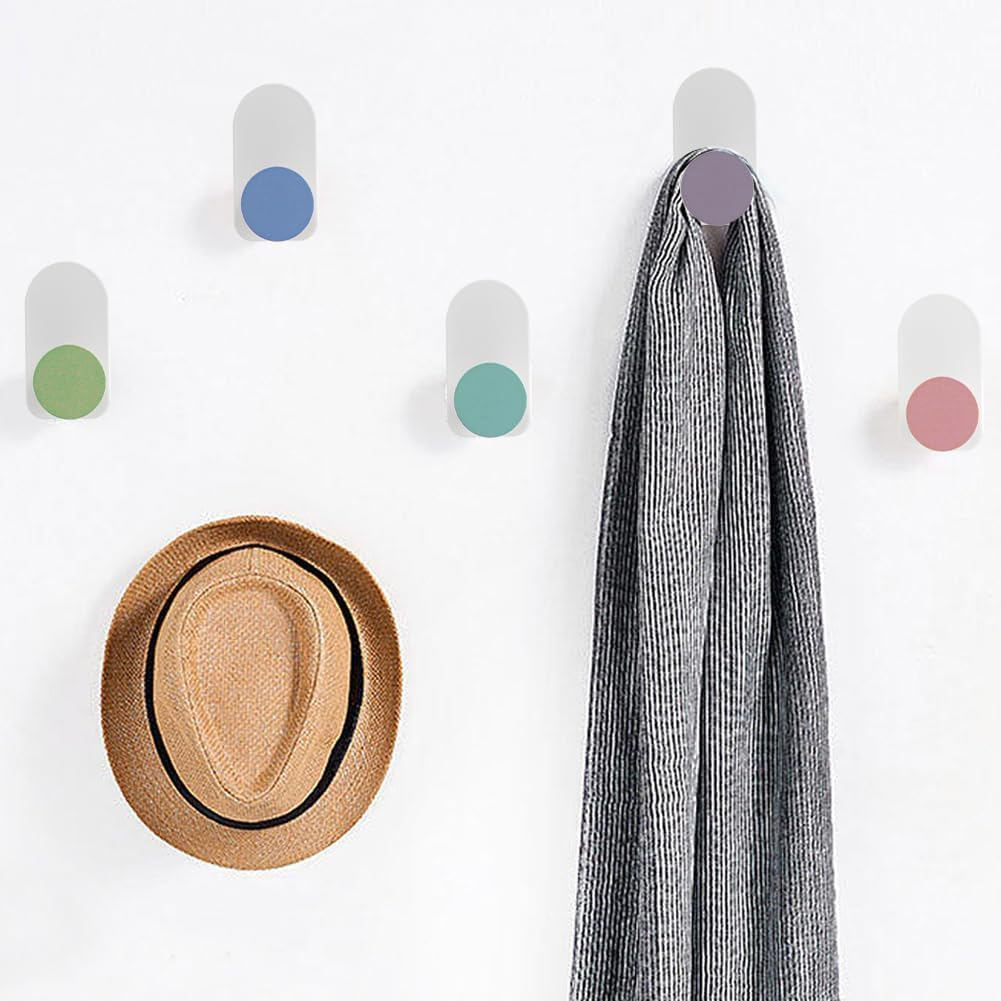 5Pcs Cute and Creative Kids' Coat Hooks,Adhesive Wall Hooks for Hanging Backpacks, Towels, Clothes, Keys, and Hats