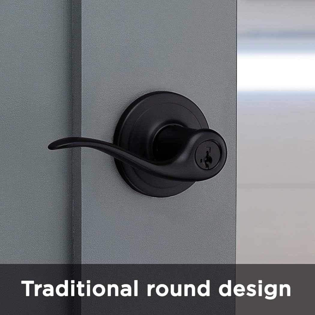 Kwikset 97401-026 Tustin Keyed Entry Lever Featuring Smartkey, Iron Black image number 7
