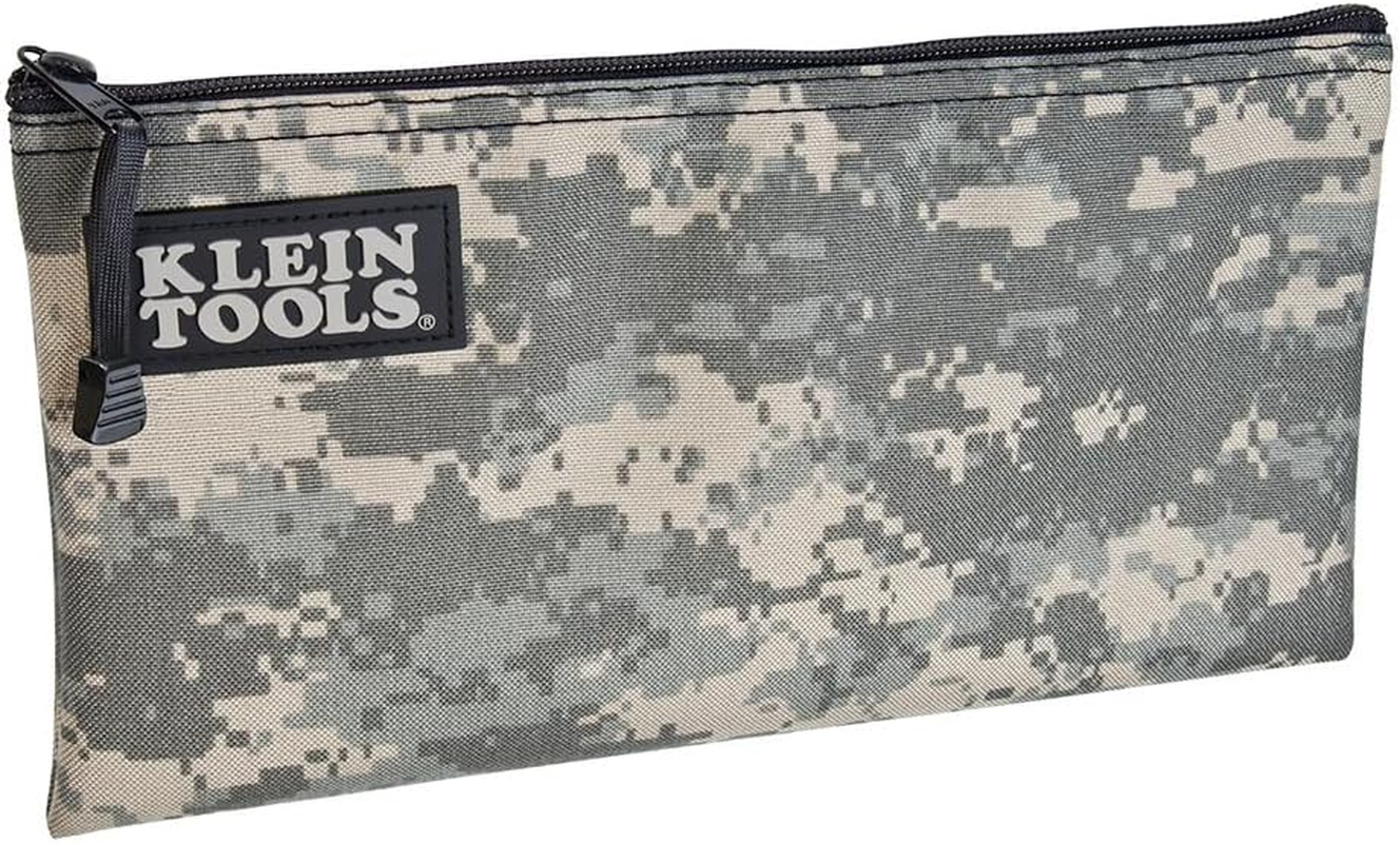 KLEIN TOOLS Cordura Nylon Tool Pouch Zipper Bag, Black - Camouflage