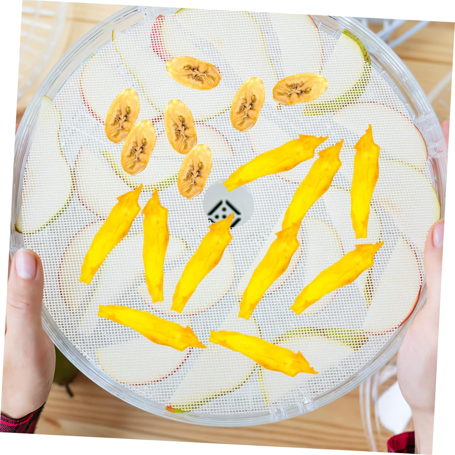 SHOWERORO 3Pcs Silicone Dehydrator Sheets for Fruit Meat Vegetables Non-Stick Reusable Mats round Drying Trays for Making and Food Preservation image number 4