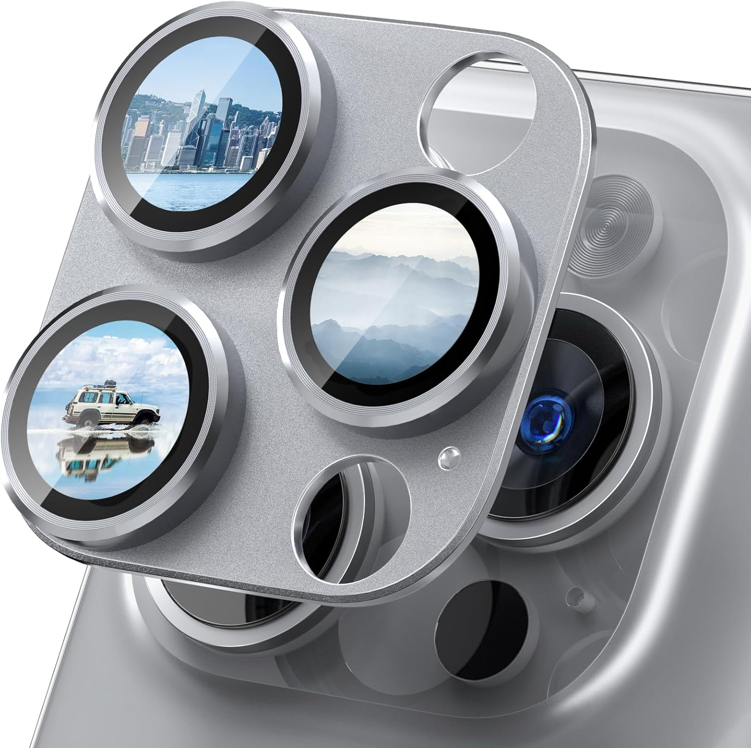 Cloudvalley for Iphone 16 Pro/Iphone 16 Pro Max Camera Lens Protector, [AR+AF 98% Transmittance] [Full Coverage] Ultra-Hd Tempered Glass Cover, Metal Lens Screen Protective,Black Titanium