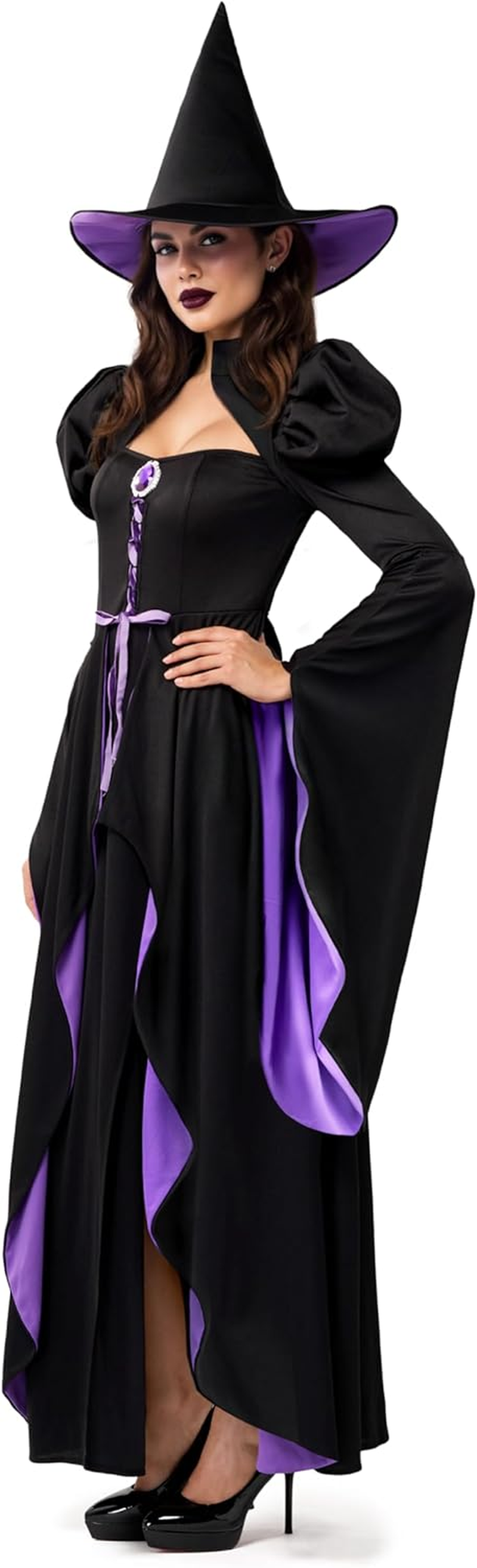 Spooktacular Creations Classic Witch Womens Halloween Costumes 2025, Costume with Witch Dress Hat Accessory for Cosplay image number 5