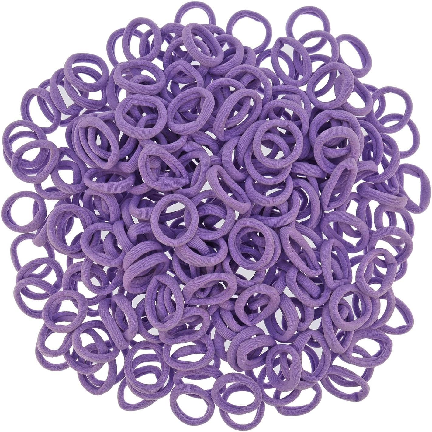 Pack of 200 Small Hair Bobbles for Girls, Elastic Hair Bobbles, Ponytail, Colourful, Mini Headband for Baby, Toddlers, Girls (Purple) image number 4