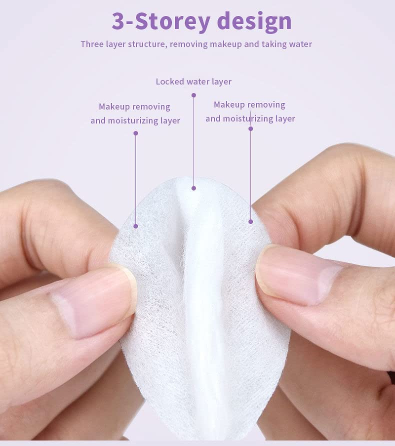 Pure Cotton Cotton Pad Absorbent and Textured Cotton Pads Are Makeup Remover Pads, Hypoallergeniclint Free,100% Cotton,(300 Count) image number 2