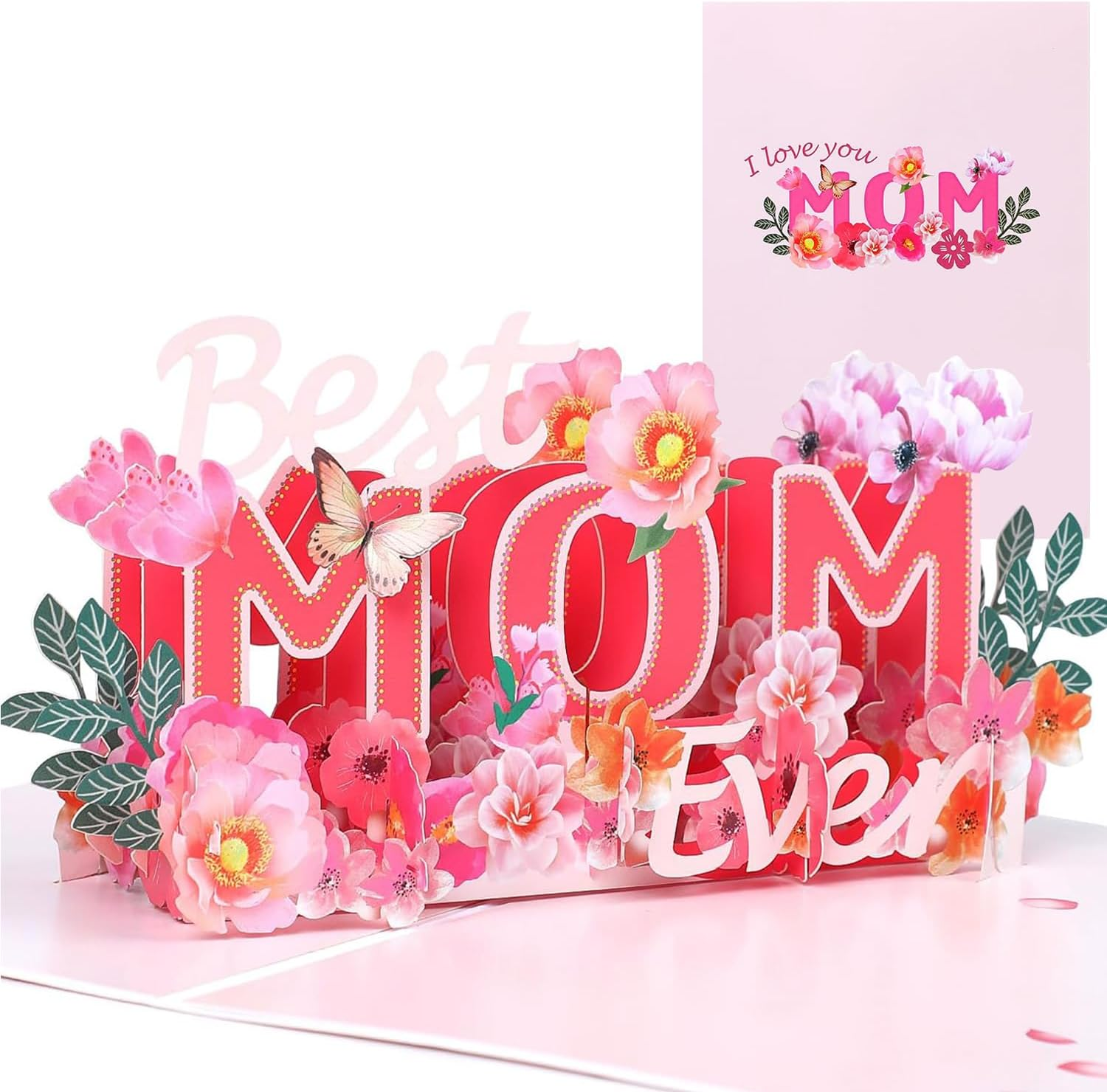 Mothers Day Card Pop up Mother'S Day Cards Happy Mother'S Day 3D Pop-Up Mothers Day Handmade Greeting Card with Envelope Message Card for Best Mom Craft Love Cards (MOM Love You)