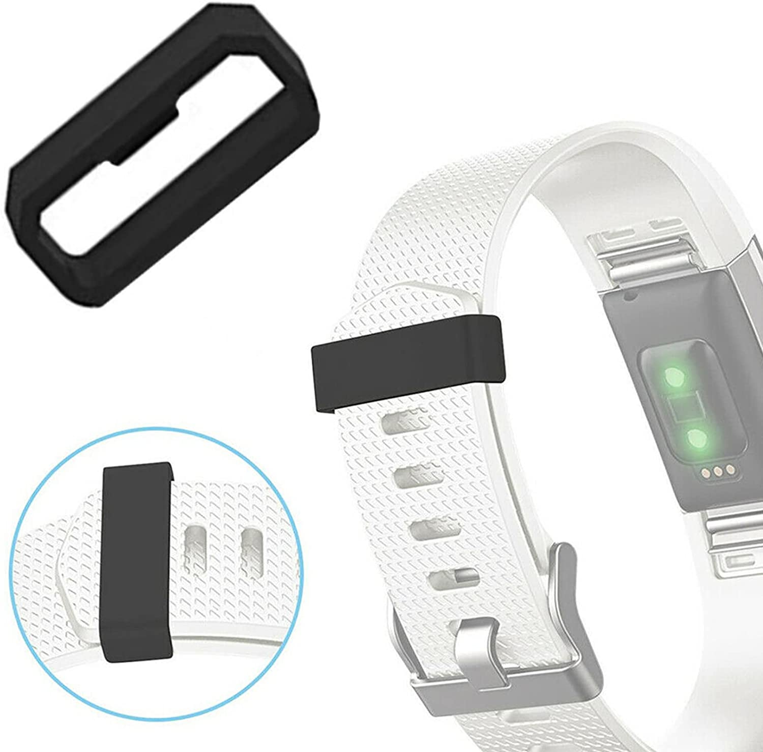 12 Pack - 22Mm Watch Band Strap Loops for Garmin, MH MOIHSING Replacement Secure Rings Compatible with Garmin Forerunner 945/935/630/235/735Xt/Fenix 5 Band,Silicone Fastener Ring Holder Loops, Black image number 6