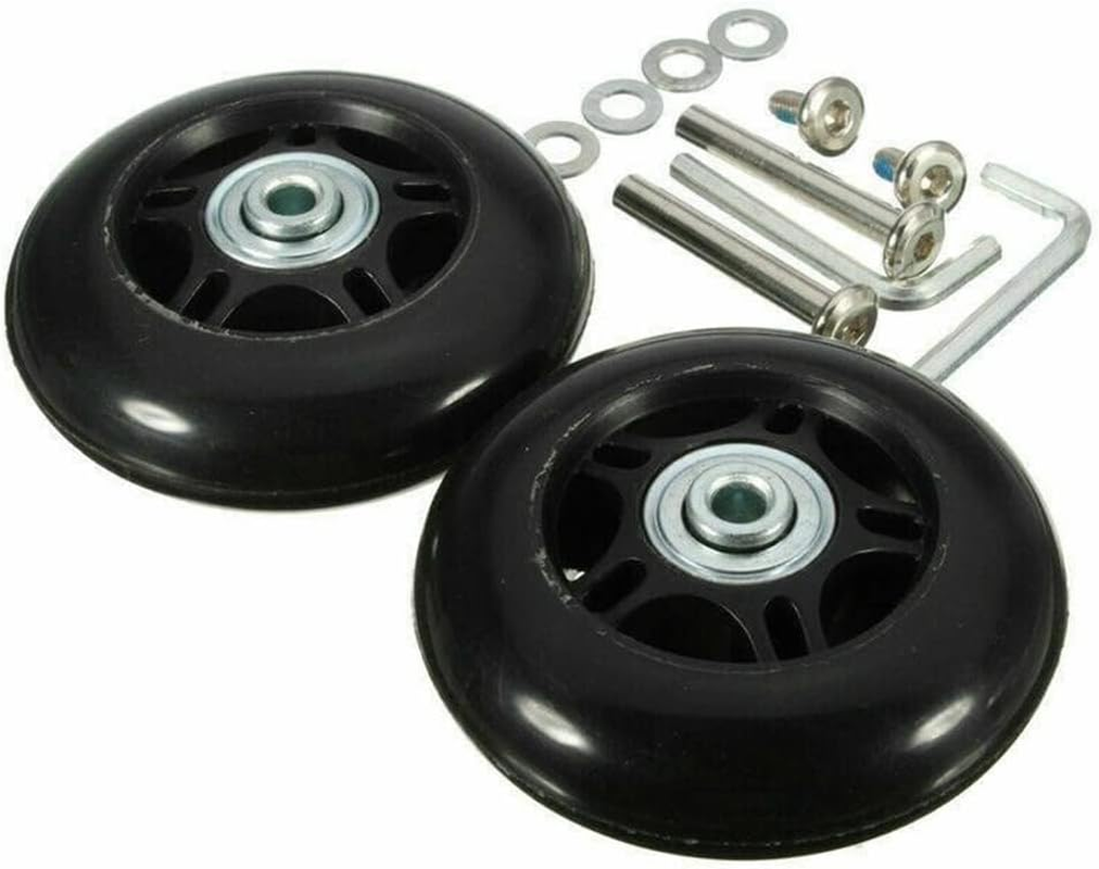 1Set Luggage Suitcase Replacement Wheels 43Mmx18Mm Screws Axles Repair Tool for Luggage Suitcase Trolley,Skate Replacement Wheels