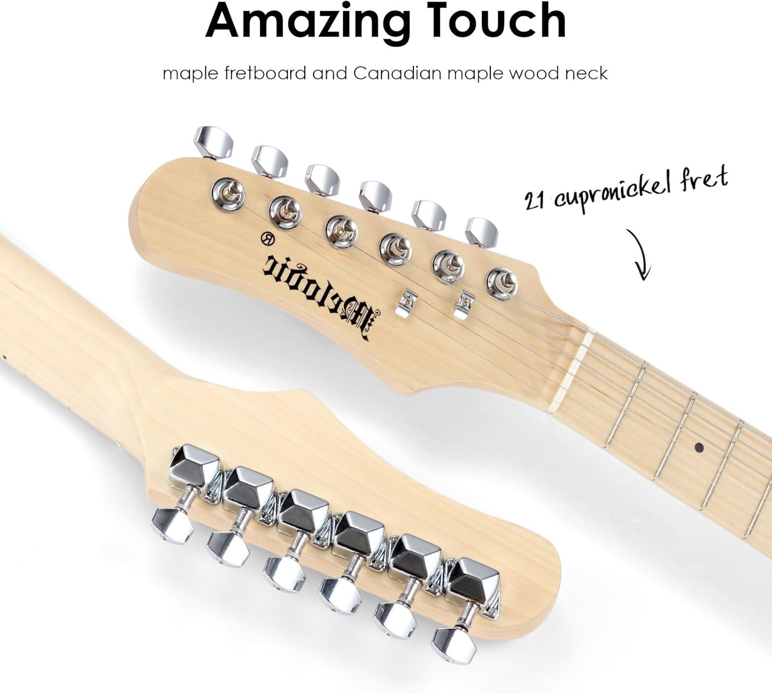 Melodic 30 Inch Guitar Children Kids Electric Guitar Musical Instrument W/ 5W Amp Picks Gig Bag Pink image number 3