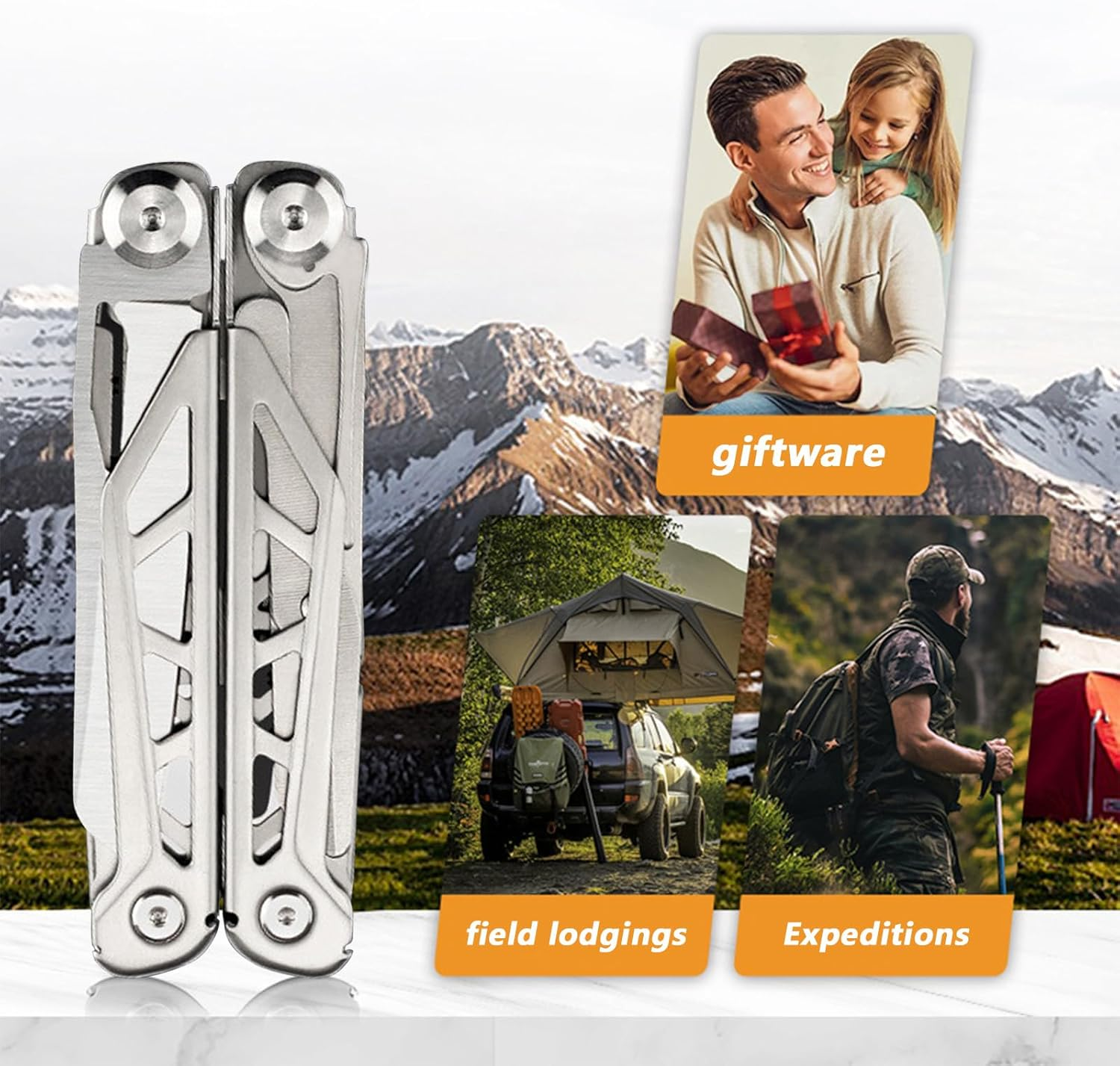 16-In-1 Multitool Pliers, Heavy-Duty Pocket Knife & Utility Tool with Self-Locking Pliers, Screwdrivers with Safety Locking, Outdoor Survival Camping - Gifts for Men Dad image number 1