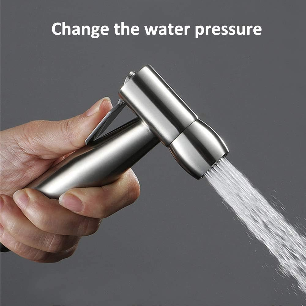 Handheld Bidet Sprayer Toilet with Water Tank Hook and 59In ABS Flexible Telescopic Shower Hose for Bathroom Douche Diaper Cleaning, Pet Bath, Closestool, Squatting Pan, Floor Cleaning