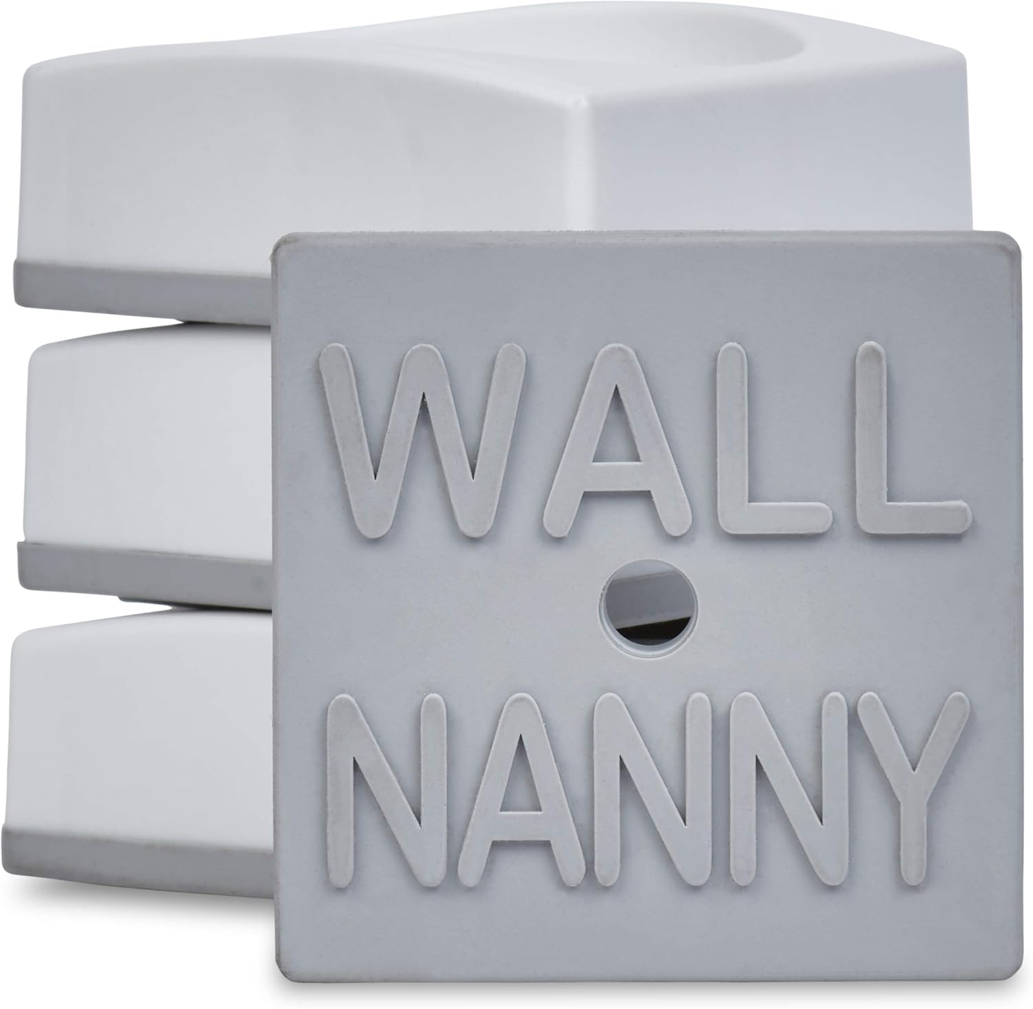 Wall Nanny Mini - Smallest Baby Gate Wall Protector (Made in USA) Protect Walls & Doorways from Pet Gates & Dog Gate Spindles - Child Pressure Mounted Baby Gate for Stairs Wall Cup (White) 4 Pack - Gray image number 7