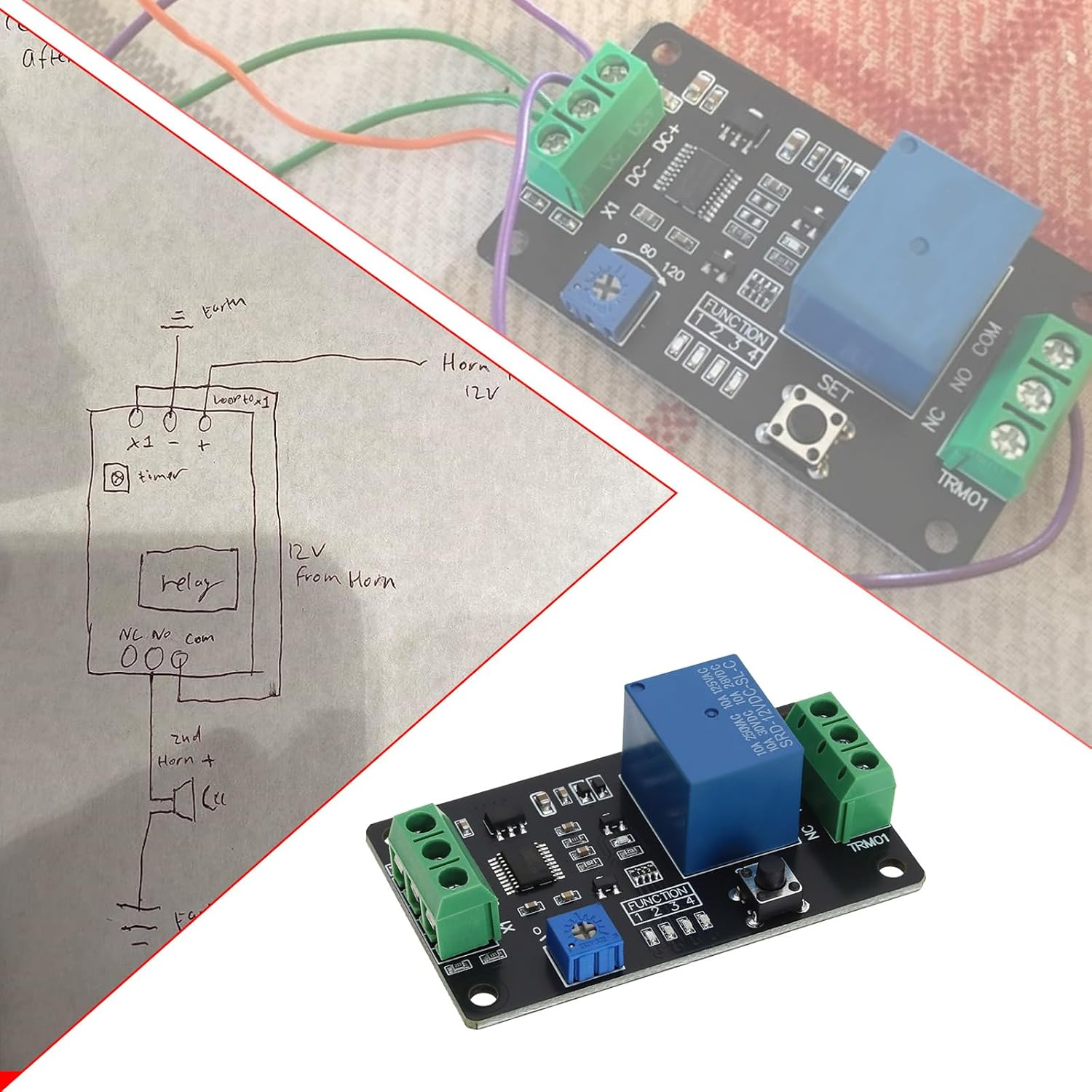Emsea 2Pcs 12V Time Delay Relay Module Start Delay Switch Module Delay Timer Module Delay off Timer Module Automatically Timer Switch Module image number 1