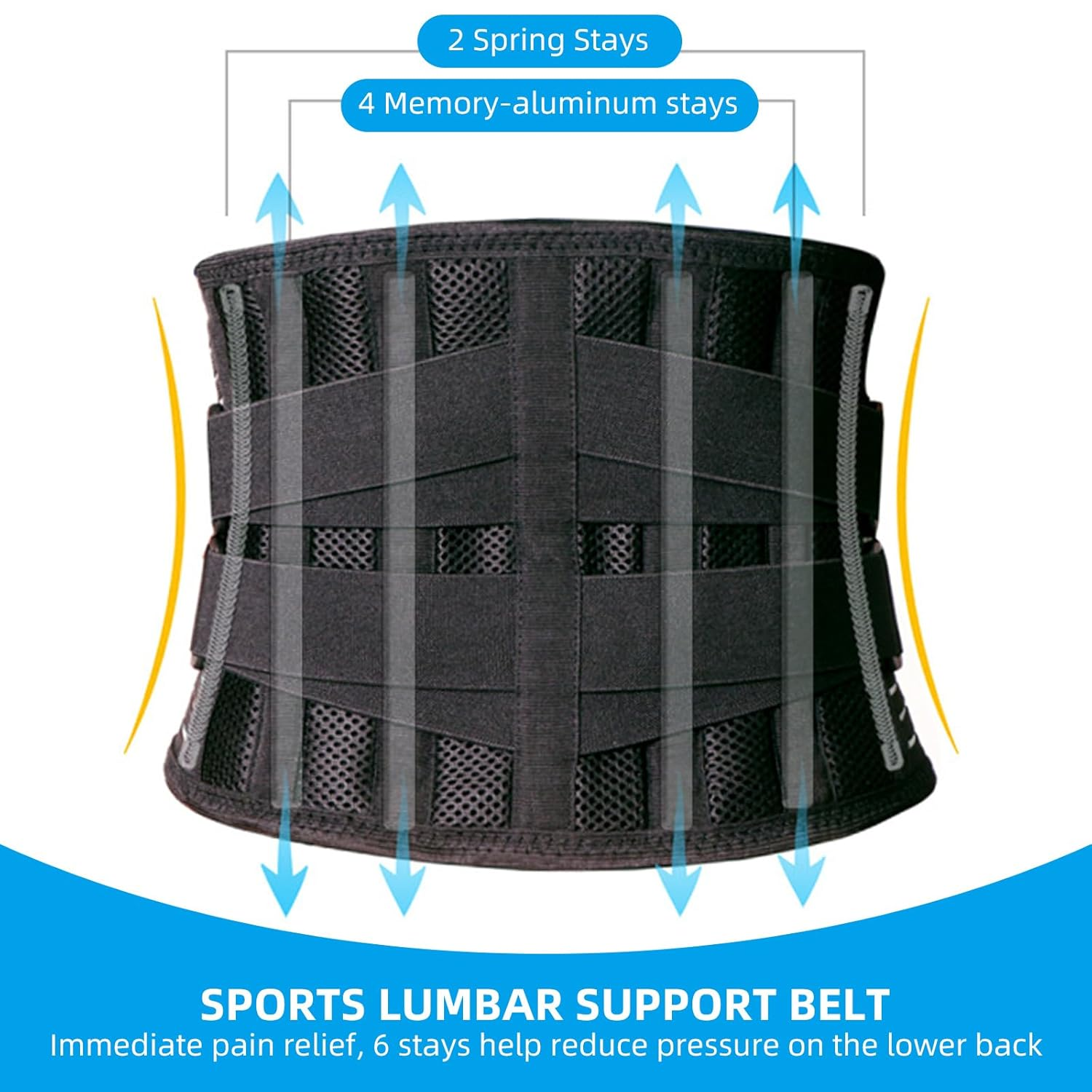 Back Brace for Lower Back Pain Relief with 3D Lumbar Pad, Back Support Belt with Alternative Strips for Men/Women, Soft Breathable Mesh Fabric Lumbar Support for Herniated Disc, Sciatica (XXL) image number 6